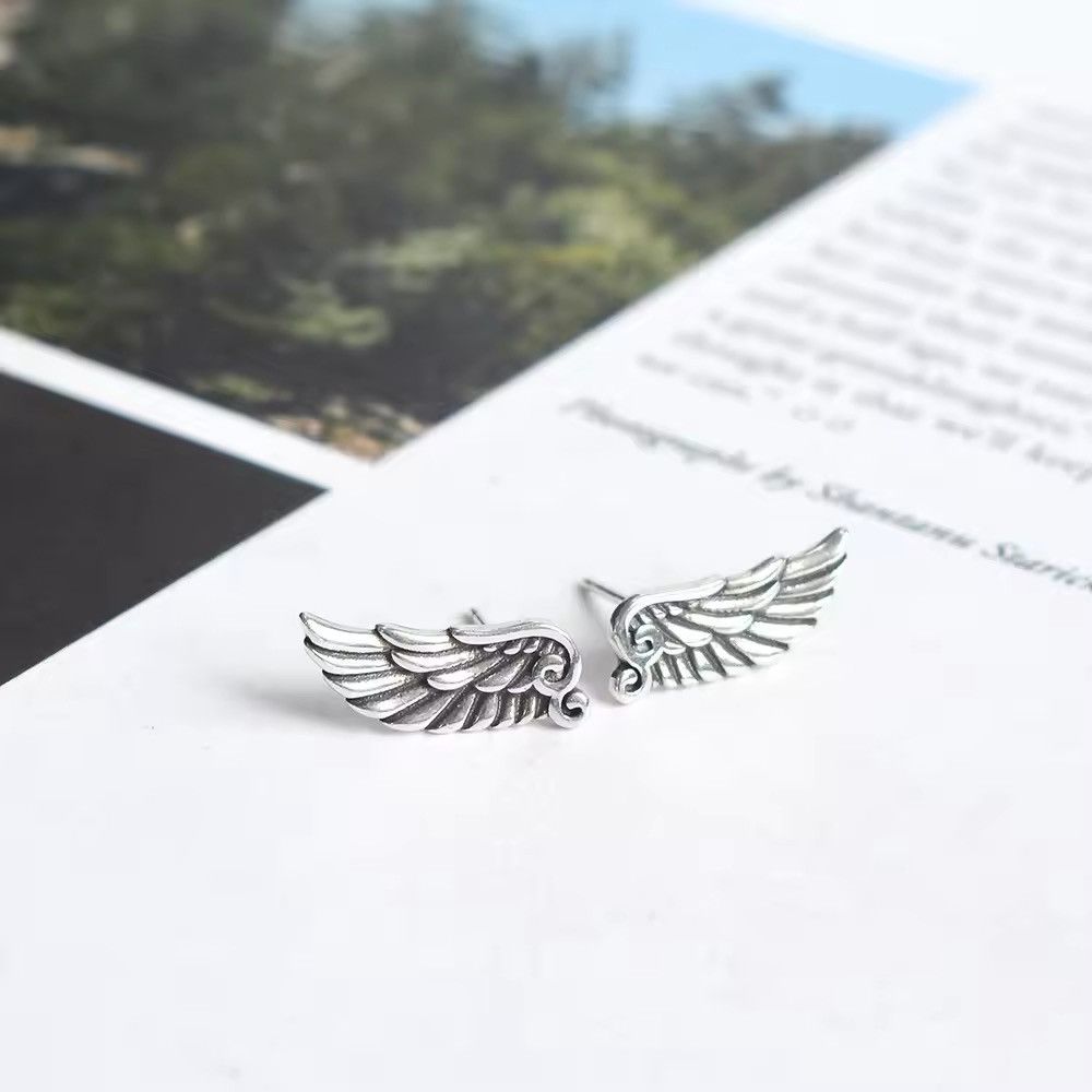 Vintage Vintage Silver Wings Stud Earring Size ONE SIZE - 4 Thumbnail