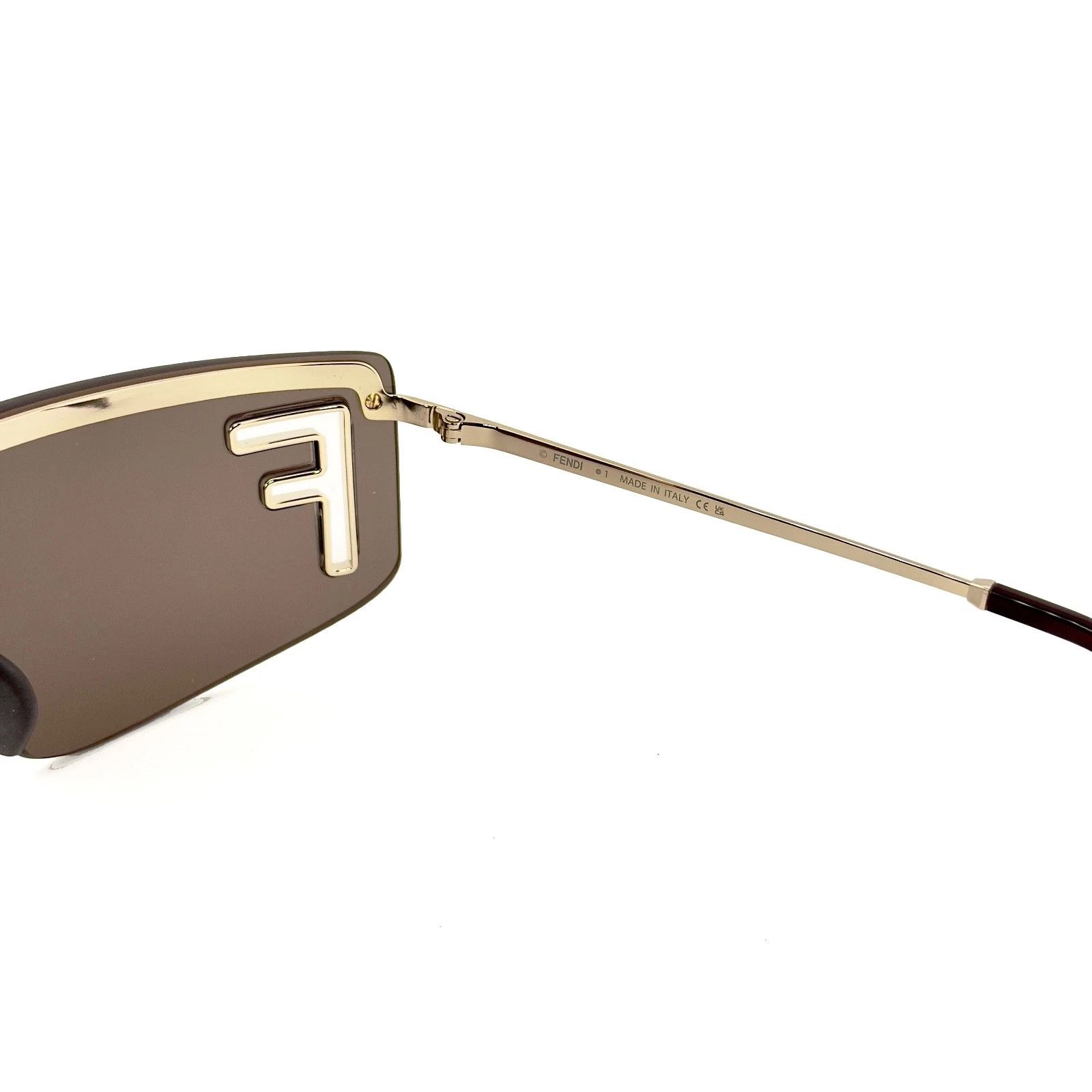 Fendi FENDI SPORT FE40168U Brown Gold Unisex Logo Wrap Mask 40168 Size ONE SIZE - 6 Thumbnail