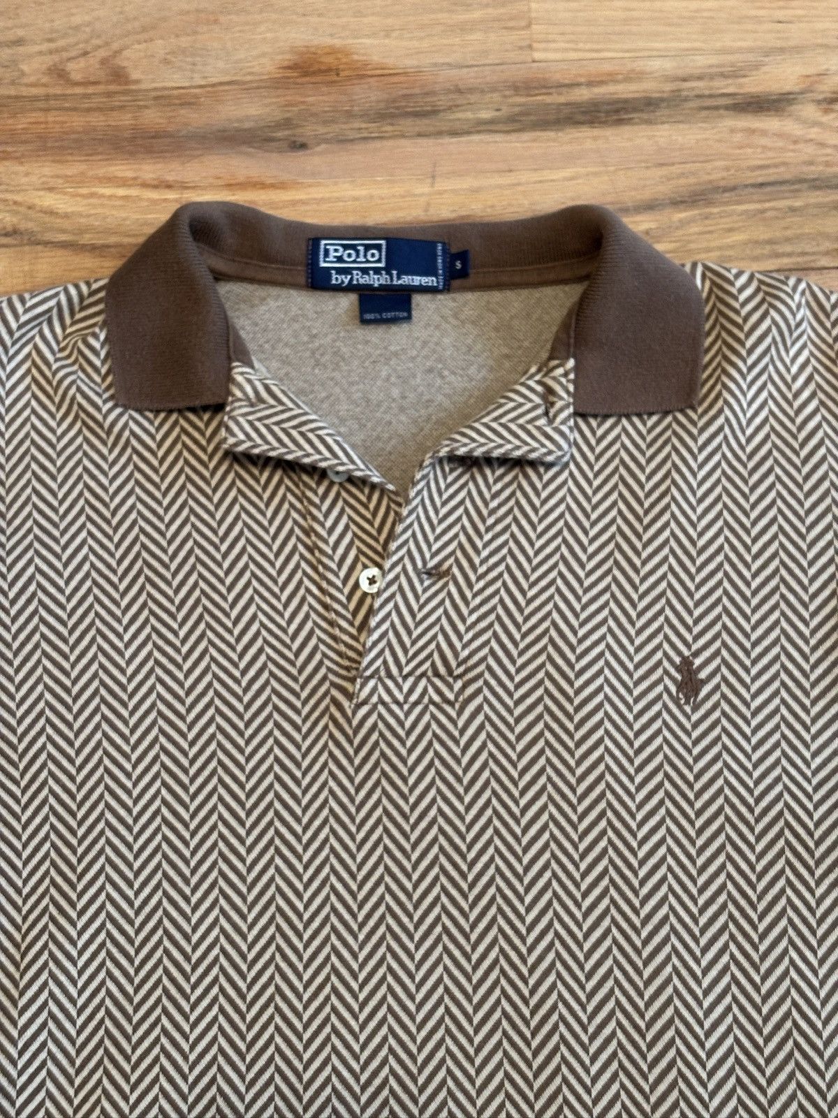 Polo Ralph Lauren Vintage Ralph Lauren Herringbone Long Sleeve Polo Size US M / EU 48-50 / 2 - 2 Thumbnail