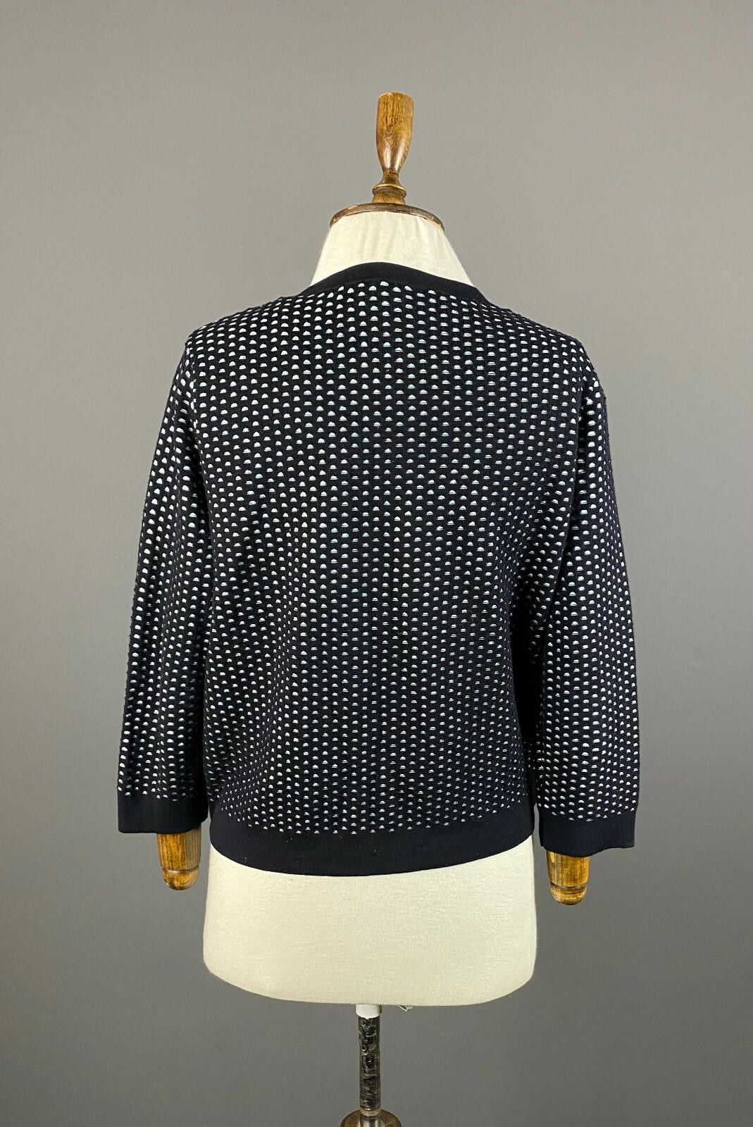 Cos Cos Black Cotton Crew Polka Dot Cardigan Sweater Size M Size M / US 6-8 / IT 42-44 - 7 Thumbnail