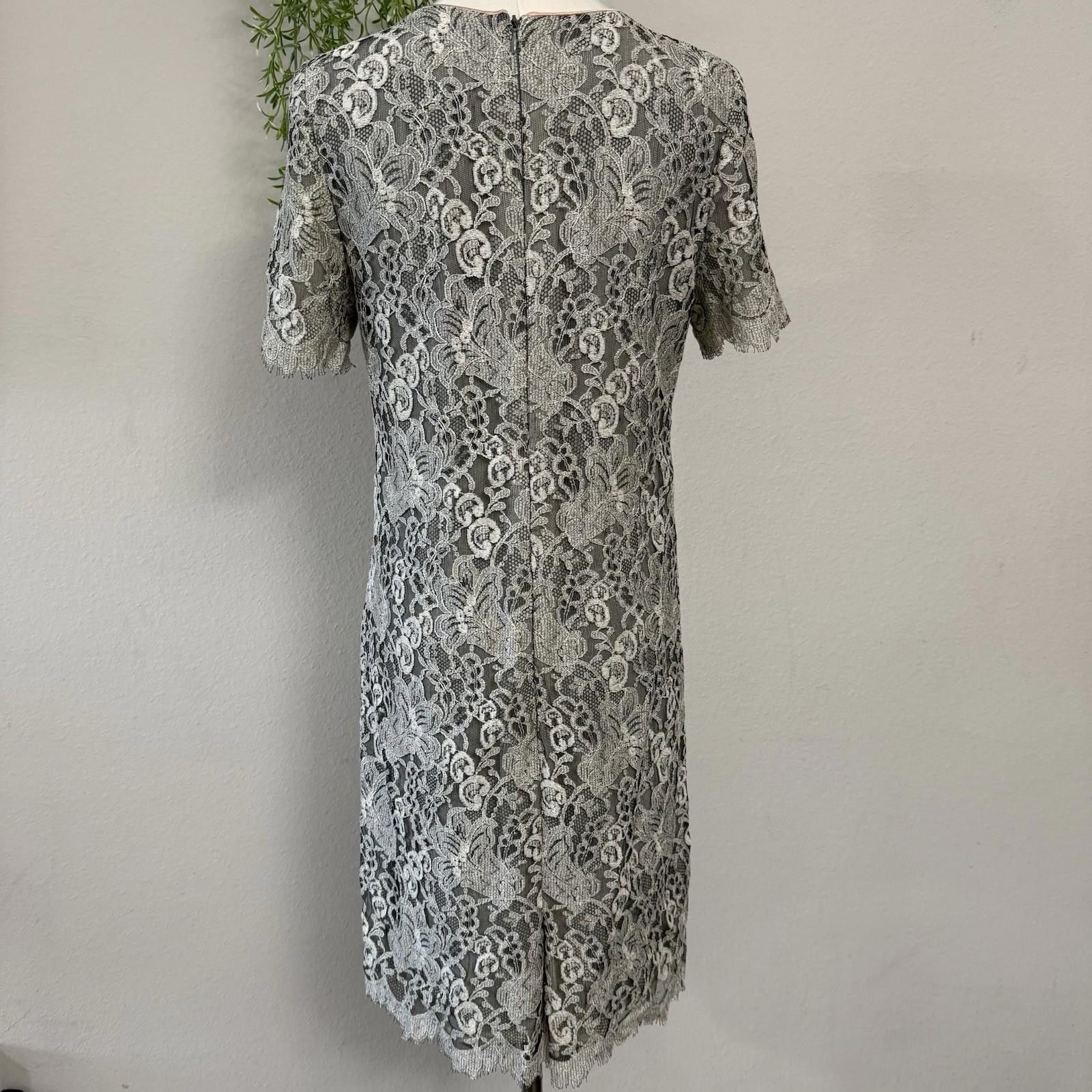 Designer Liz Claiborne Night Lace Dress Small Size S / US 4 / IT 40 - 3 Thumbnail
