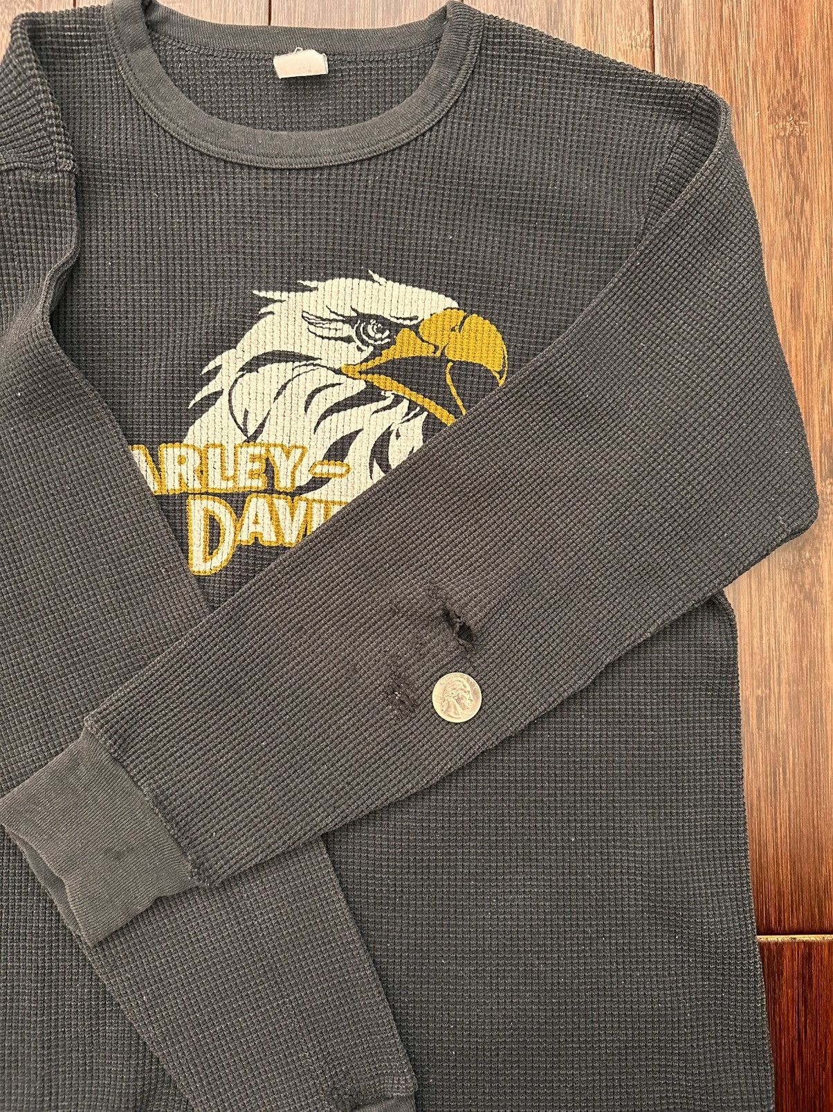 Harley Davidson 1980s Harley Long Sleeve Thermal ERD Grunge WCC Size US S / EU 44-46 / 1 - 3 Thumbnail