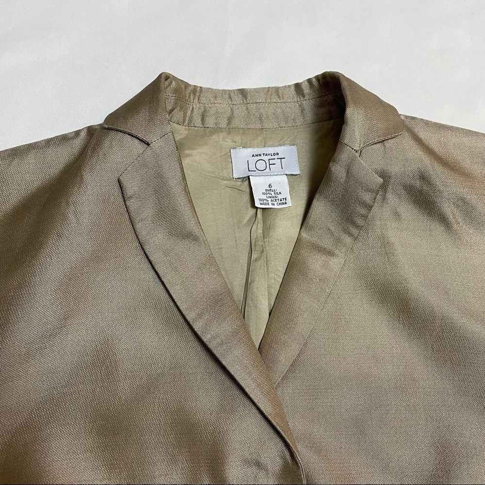 Loft Ann Taylor LOFT Beige Silk Jacket Size 6 Size M / US 6-8 / IT 42-44 - 8 Thumbnail