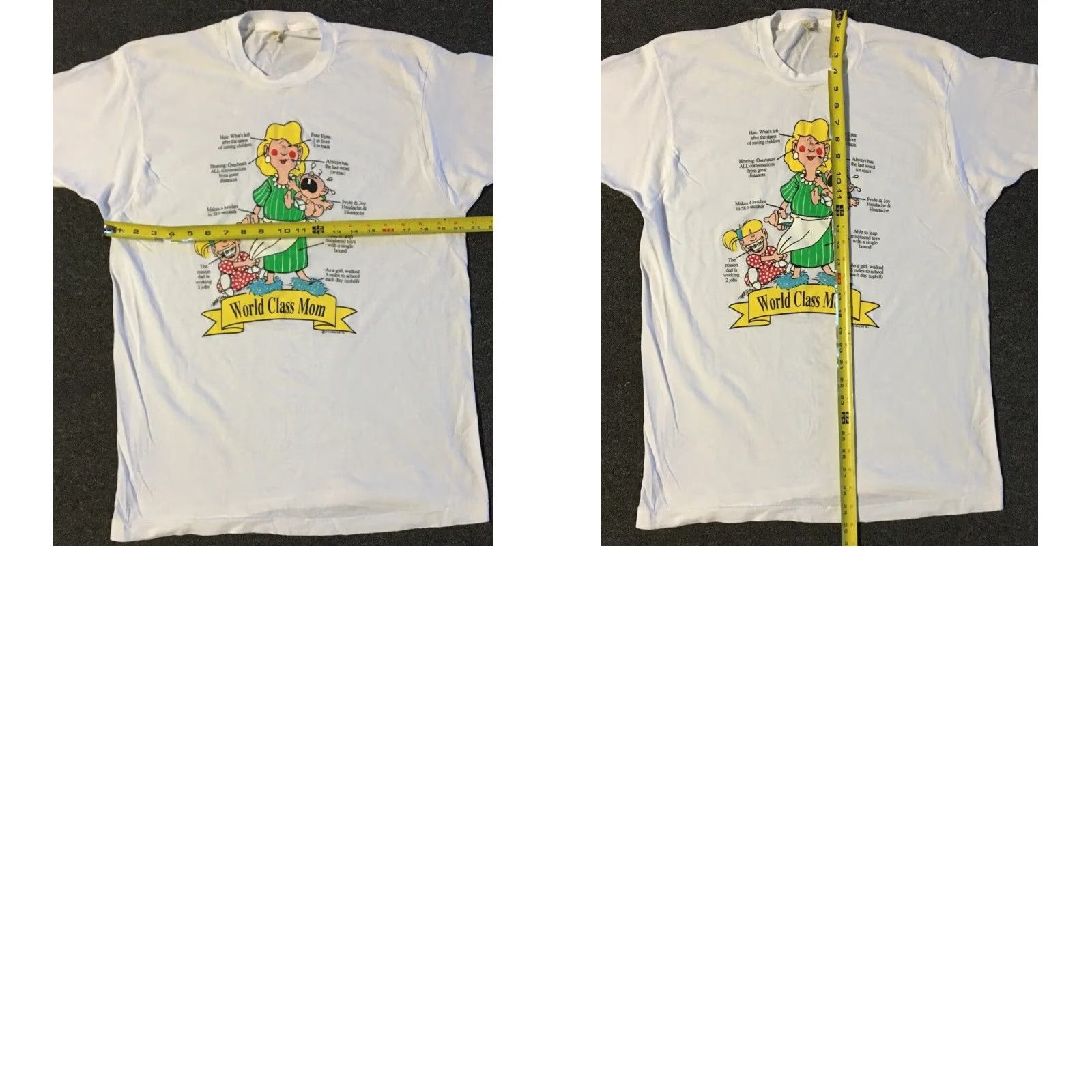 Vintage VINTAGE Anatomy Of Mom T-Shirt L USA White 90s 80s Funny Cartoon Dad Son Grunge Single Stitch USA Humor Joke Graphic Tee Mens Boys Size US L / EU 52-54 / 3 - 8 Thumbnail