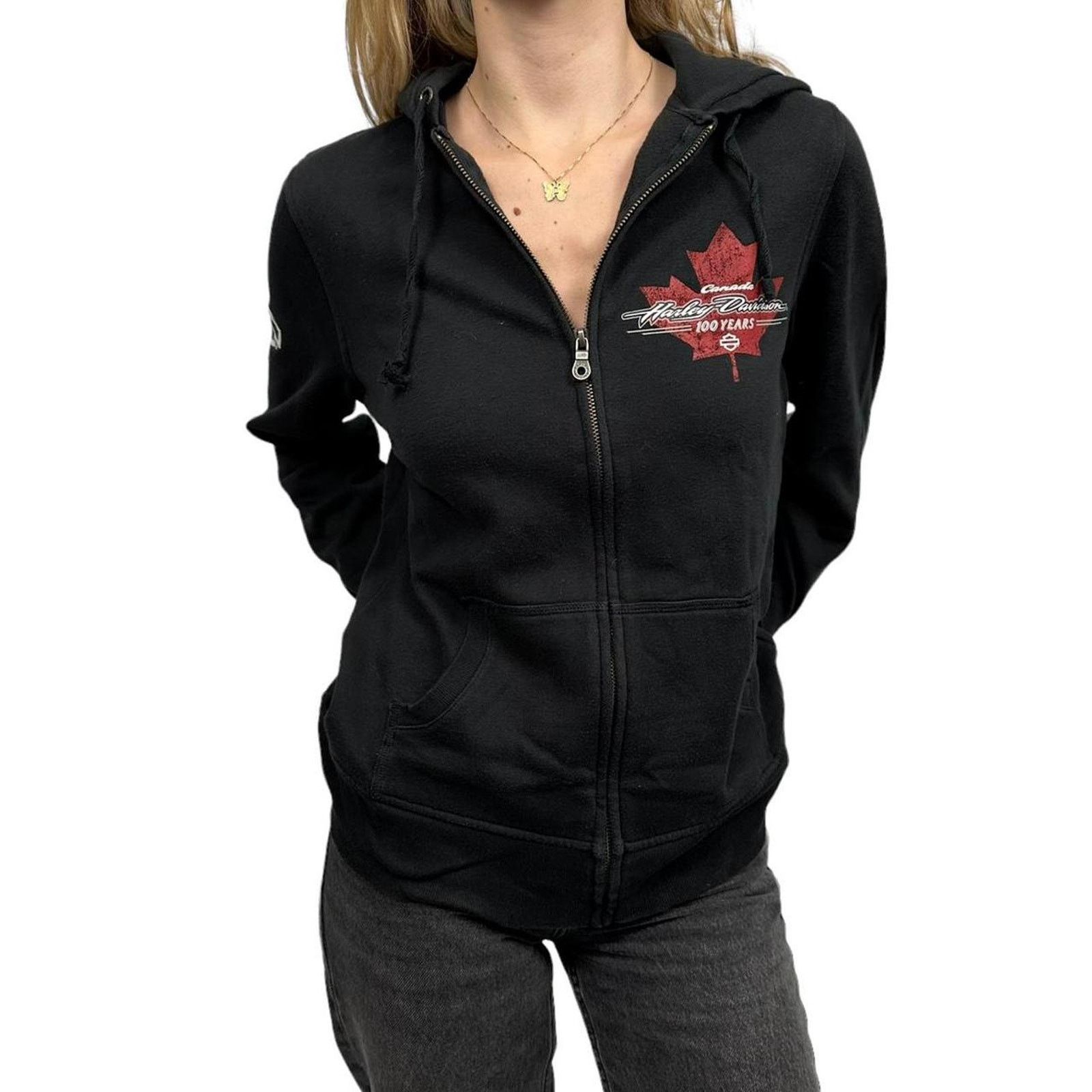Harley Davidson Vintage Woman’s Harley Davidson Canada Zipup Hoodie Size XL / US 12-14 / IT 48-50 - 1 Thumbnail