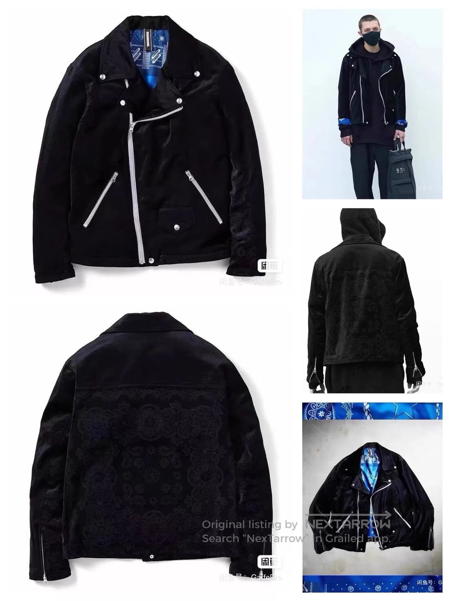 Neighborhood Black Moto Jacket with Silver Zippers Size M. Size US M / EU 48-50 / 2 - 9 Thumbnail