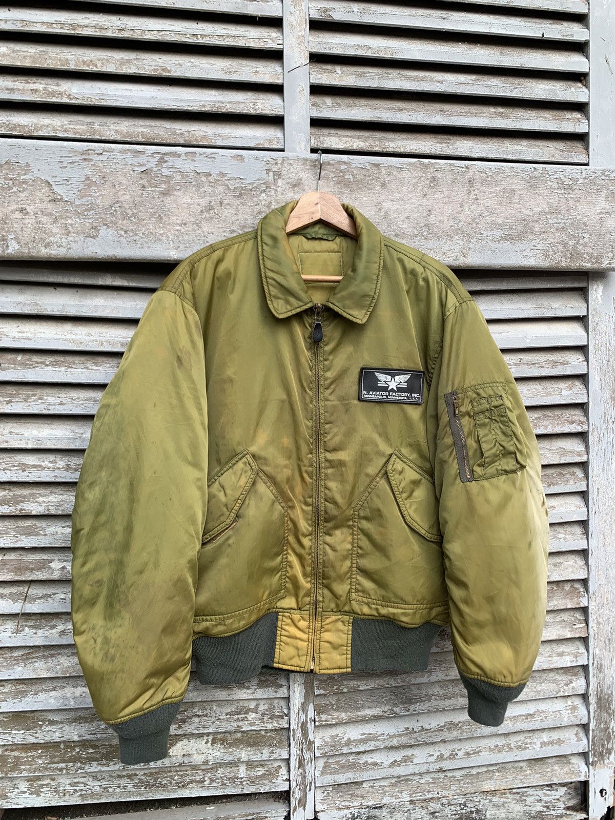 Vintage 🪖VINTAGE THRASHED MA-1 MAN INTERMEDIATE BOMBER JACKET Size US M / EU 48-50 / 2 - 3 Thumbnail