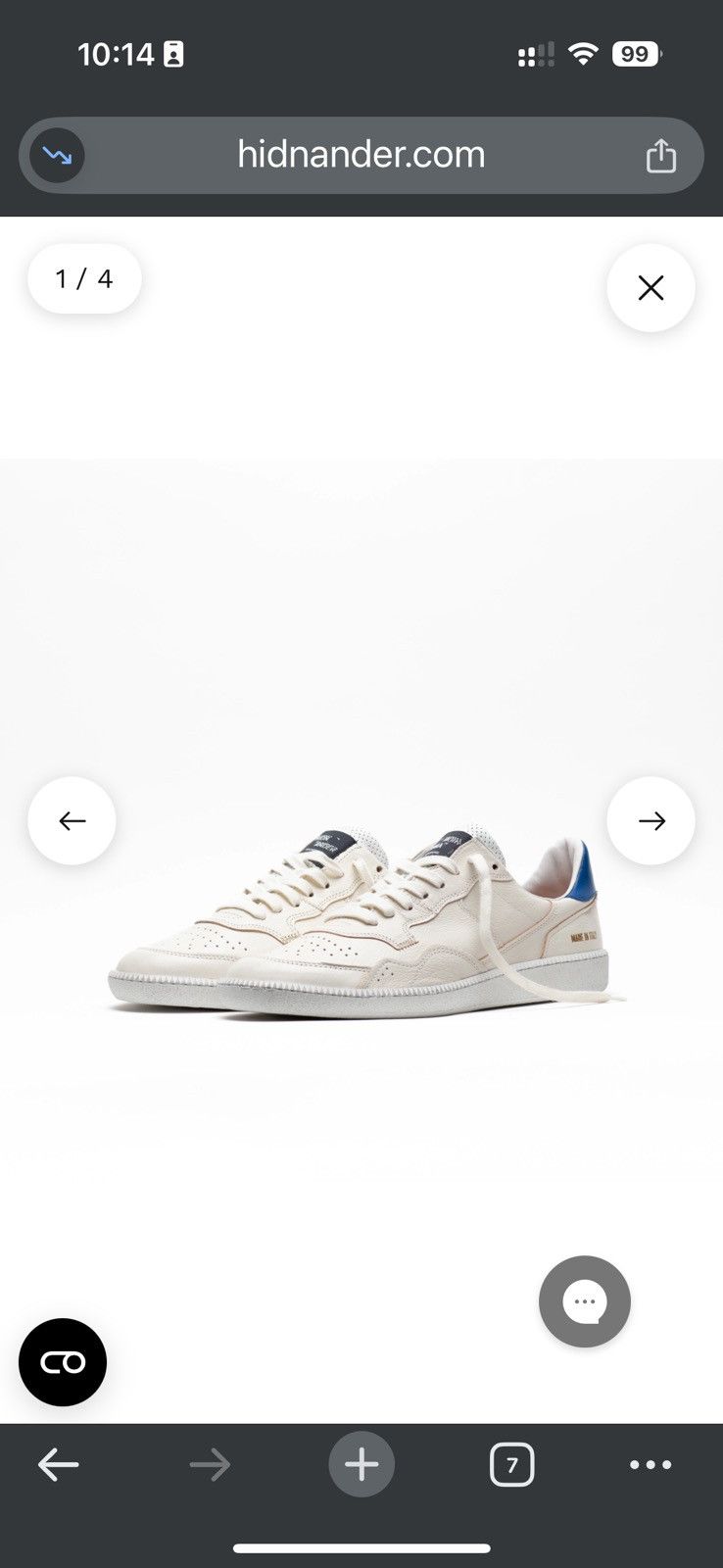 Genuine Leather Hidn-Ander Mega T Shoes in White, Men's (Size 10)