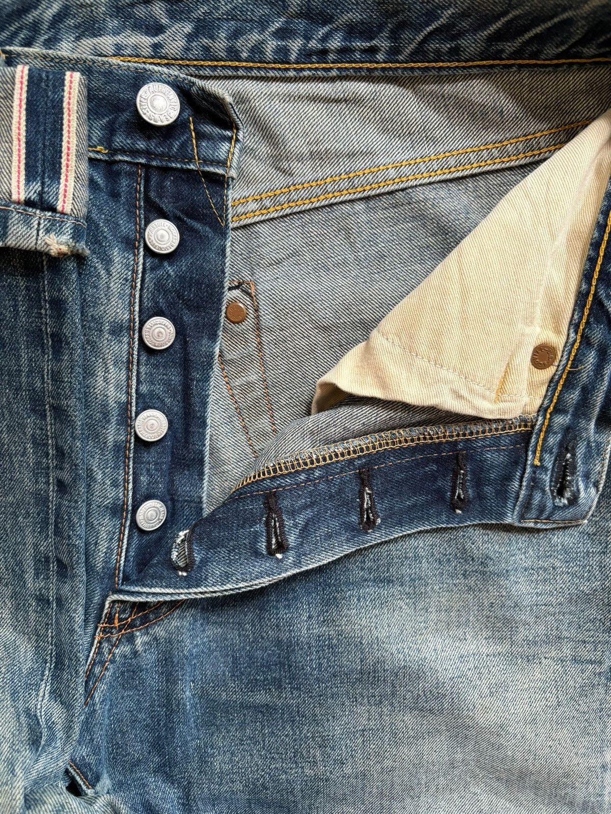 Japanese Brand Vintage Japanese Brand Selvedge Mud Wash Rip Baggy Jeans Size US 31 - 4 Thumbnail