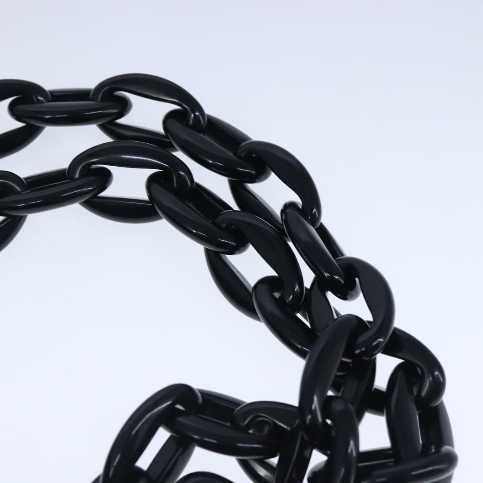 Prada Chain Tote Black Nylon Patent Leather