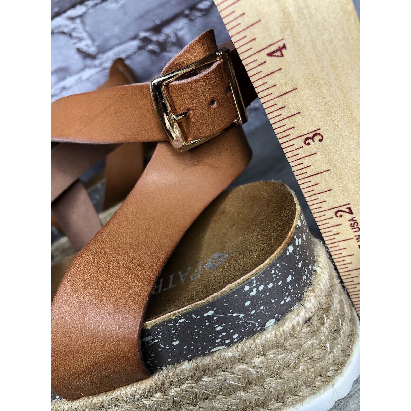 Other Patrizia Spring Step Renae Brown Leather Espadrilles Platfor Size US 11 / IT 41 - 19 Thumbnail