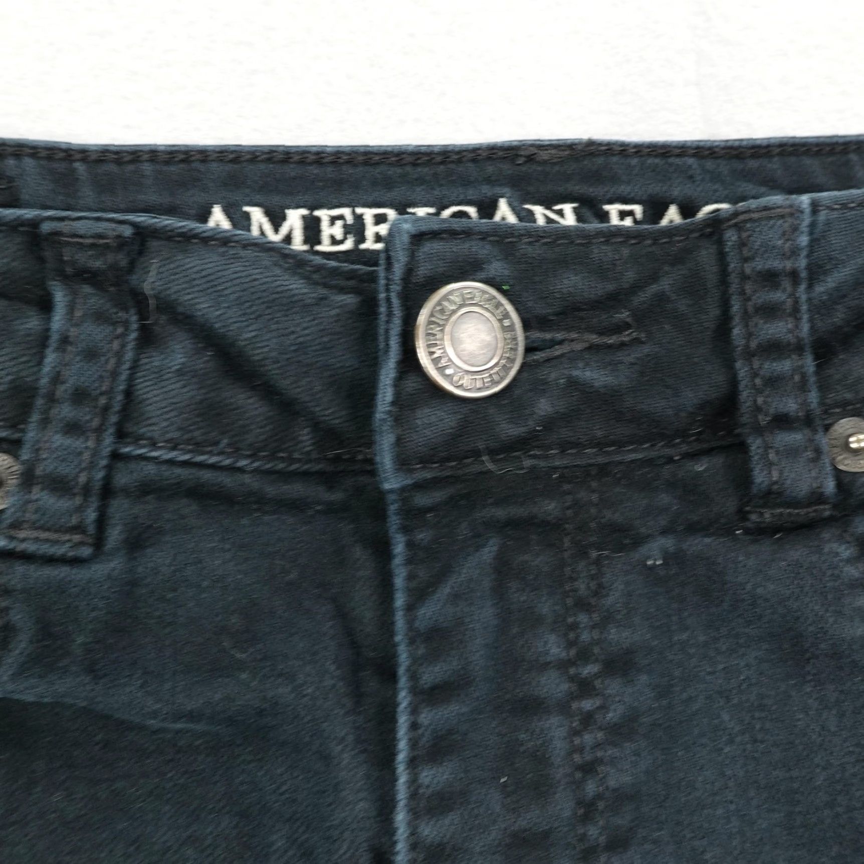American Eagle Outfitters VINTAGE American Eagle Shorts Women’s 6 Denim Hi-Rise Festival Micro Mini Distressed Black Streetwear Size 28" / US 6 / IT 42 - 2 Thumbnail