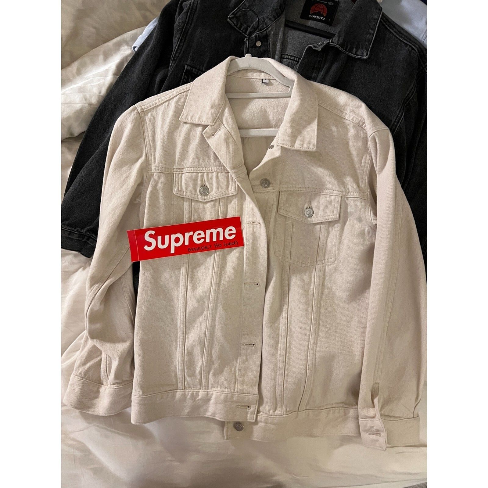 Muji Cream Denim Jacket Size US S / EU 44-46 / 1 - 4 Thumbnail