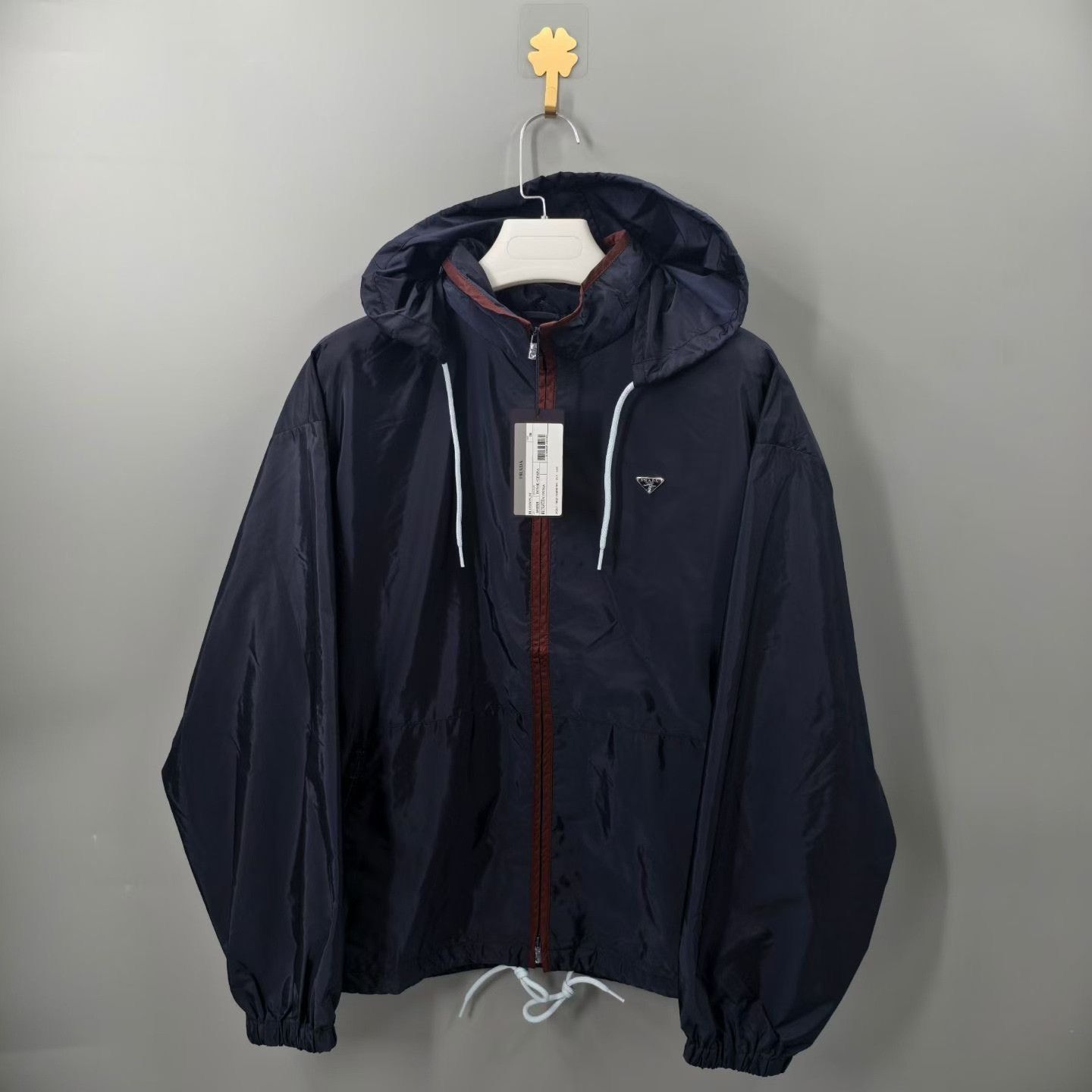Prada Prada Blue Hooded Triangle Logo Jacket Size S / US 4 / IT 40 - 1 Thumbnail