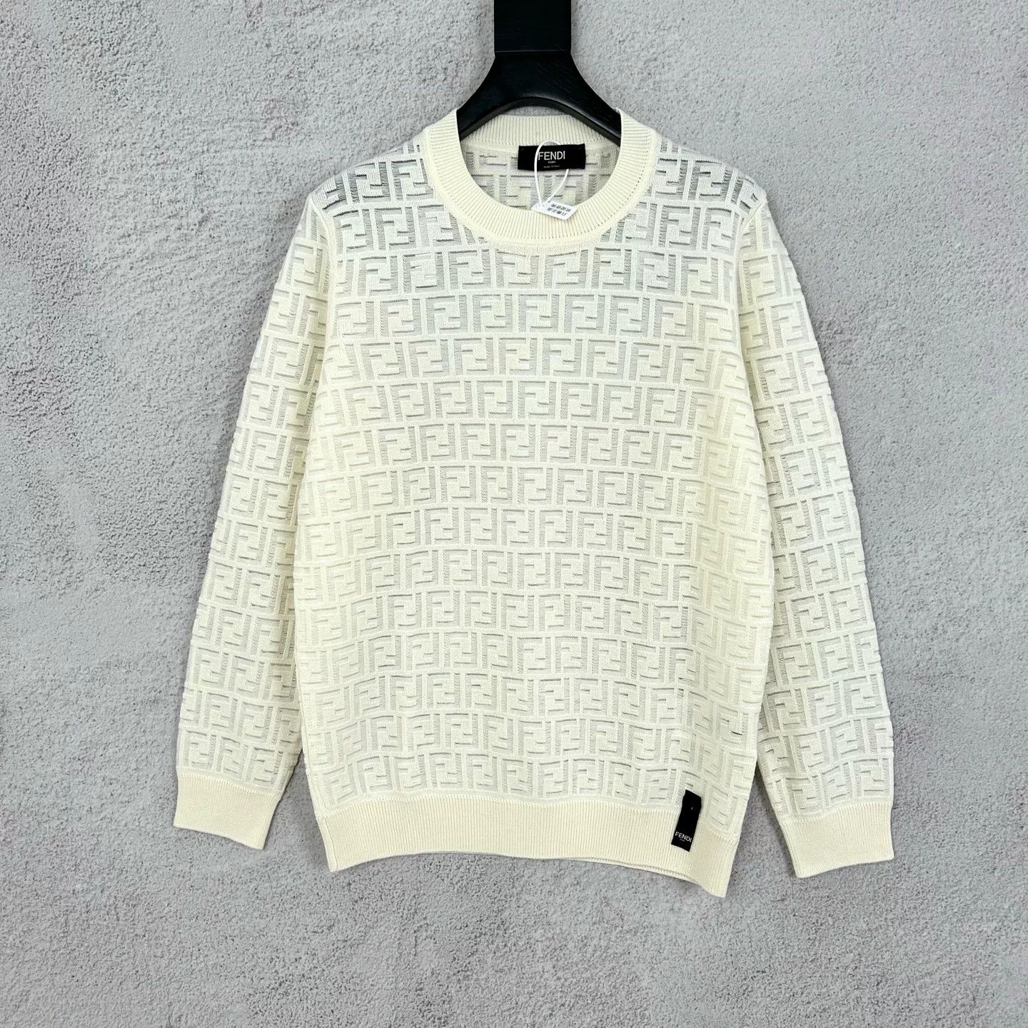 Fendi Fendi New White FF Pattern Pullover Size US M / EU 48-50 / 2 - 1 Thumbnail