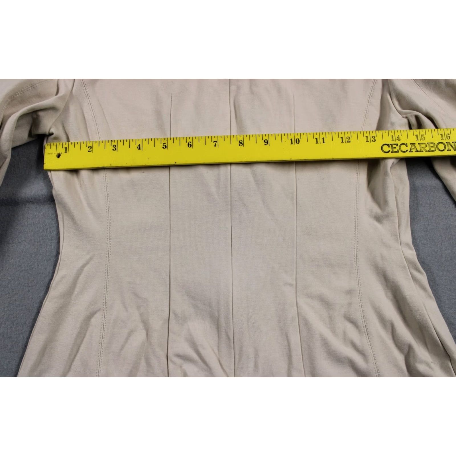 M.M.LaFleur M.M. Lafleur Blouse Womens Small Beige Long Sleeve Fitted Zip Back Work Top Size S / US 4 / IT 40 - 5 Thumbnail
