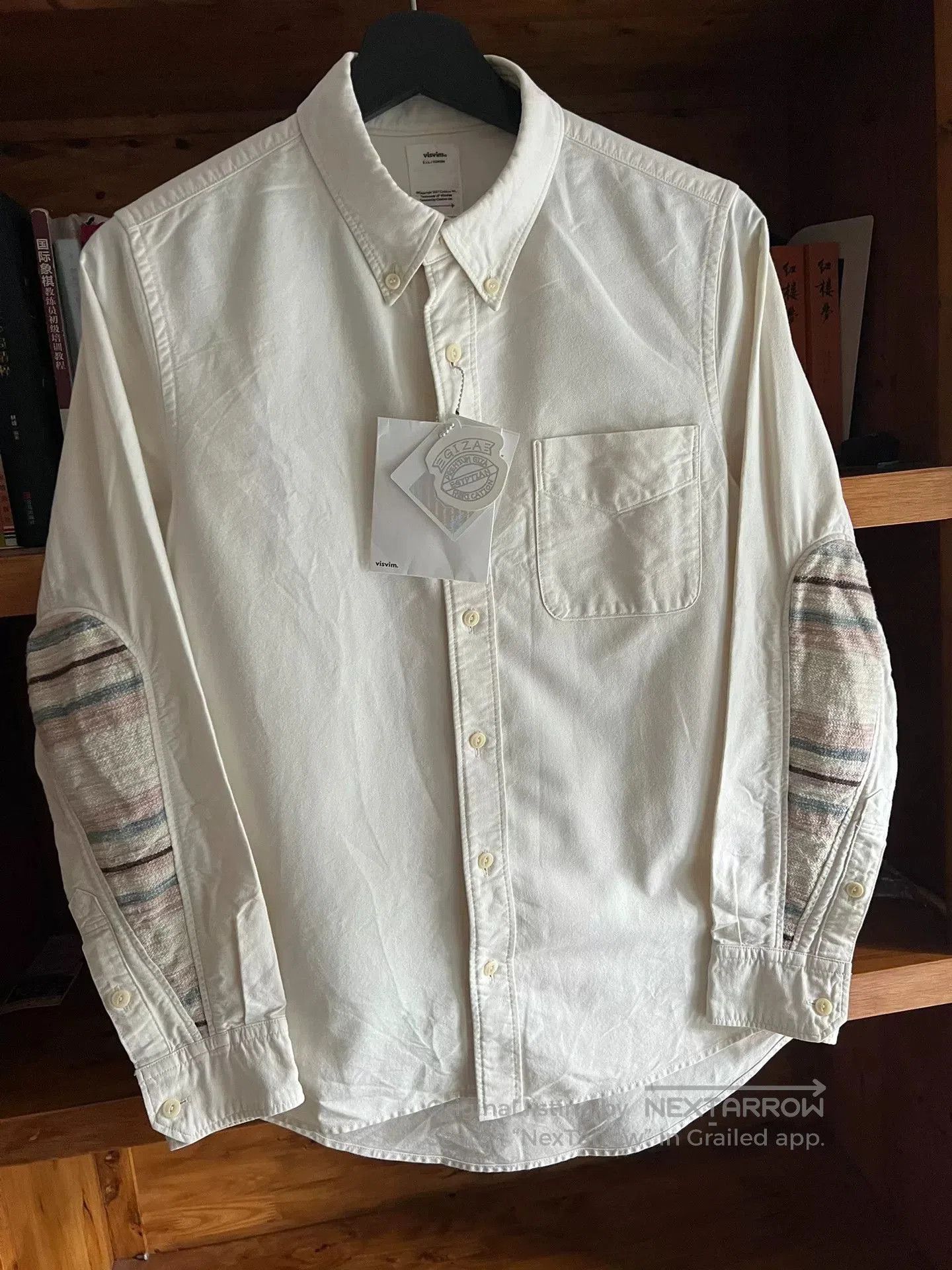 Visvim white mud-dyed GIZA cotton shirt. Size US M / EU 48-50 / 2 - 2 Thumbnail