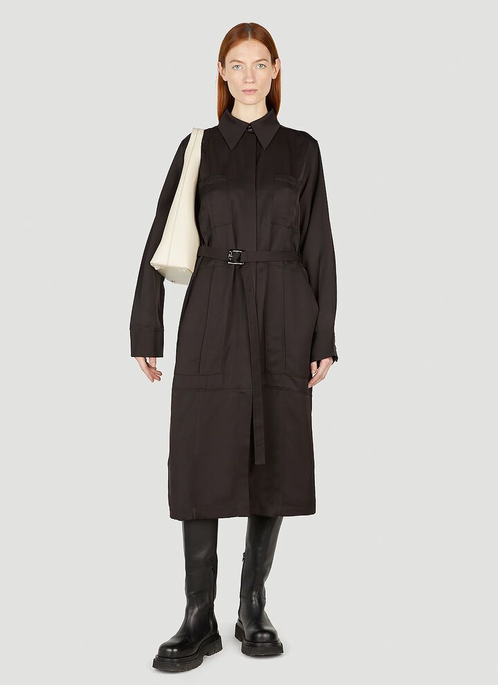 Jil Sander o1y0925 Midi Dress in Chocolate Brown Size S / US 4 / IT 40 - 4 Thumbnail