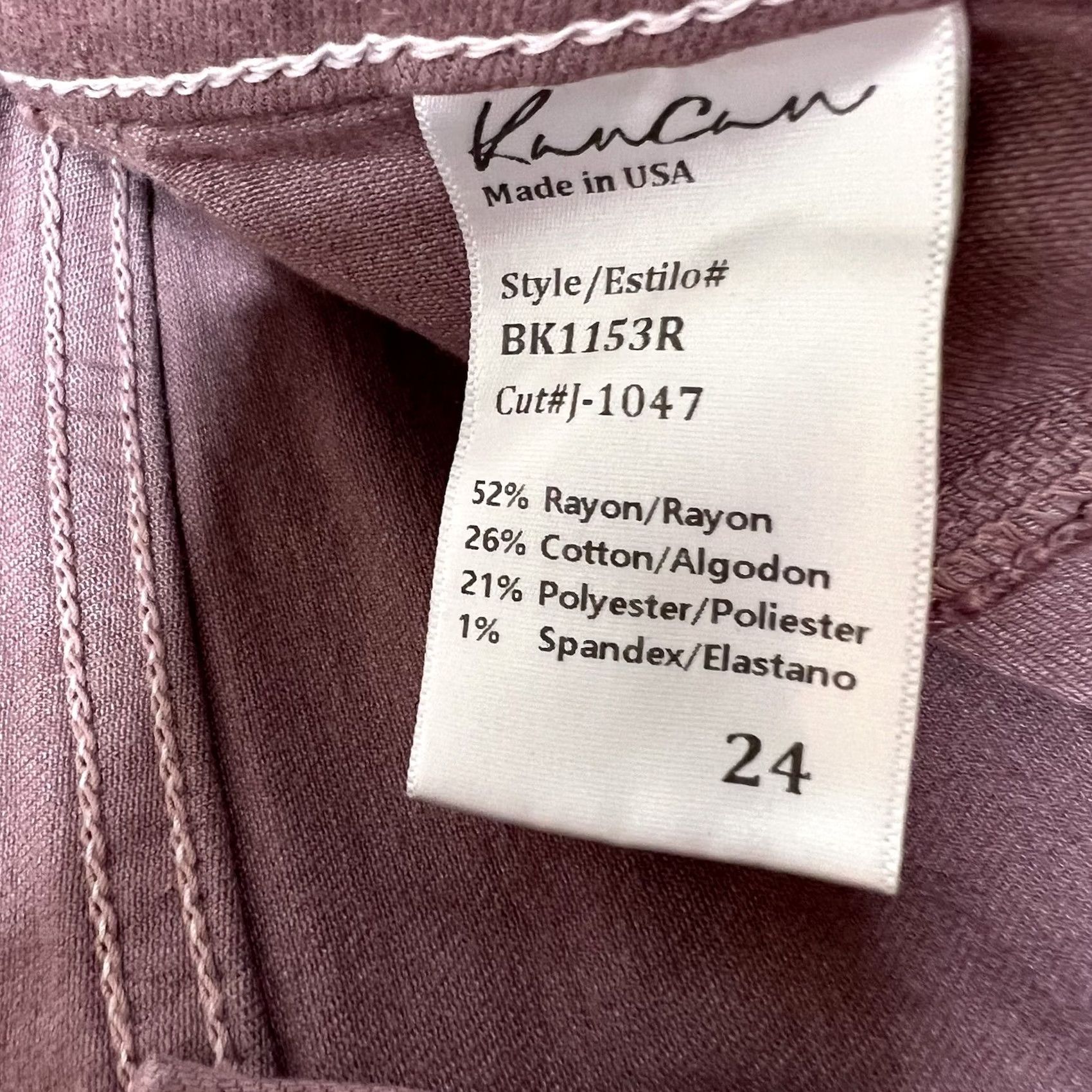 Vintage VINTAGE KanCan Estilo Jeans Women's Size 24x30 Skinny Mauve Pink Low Rise Jeans Size 42" / US 20 - 7 Thumbnail