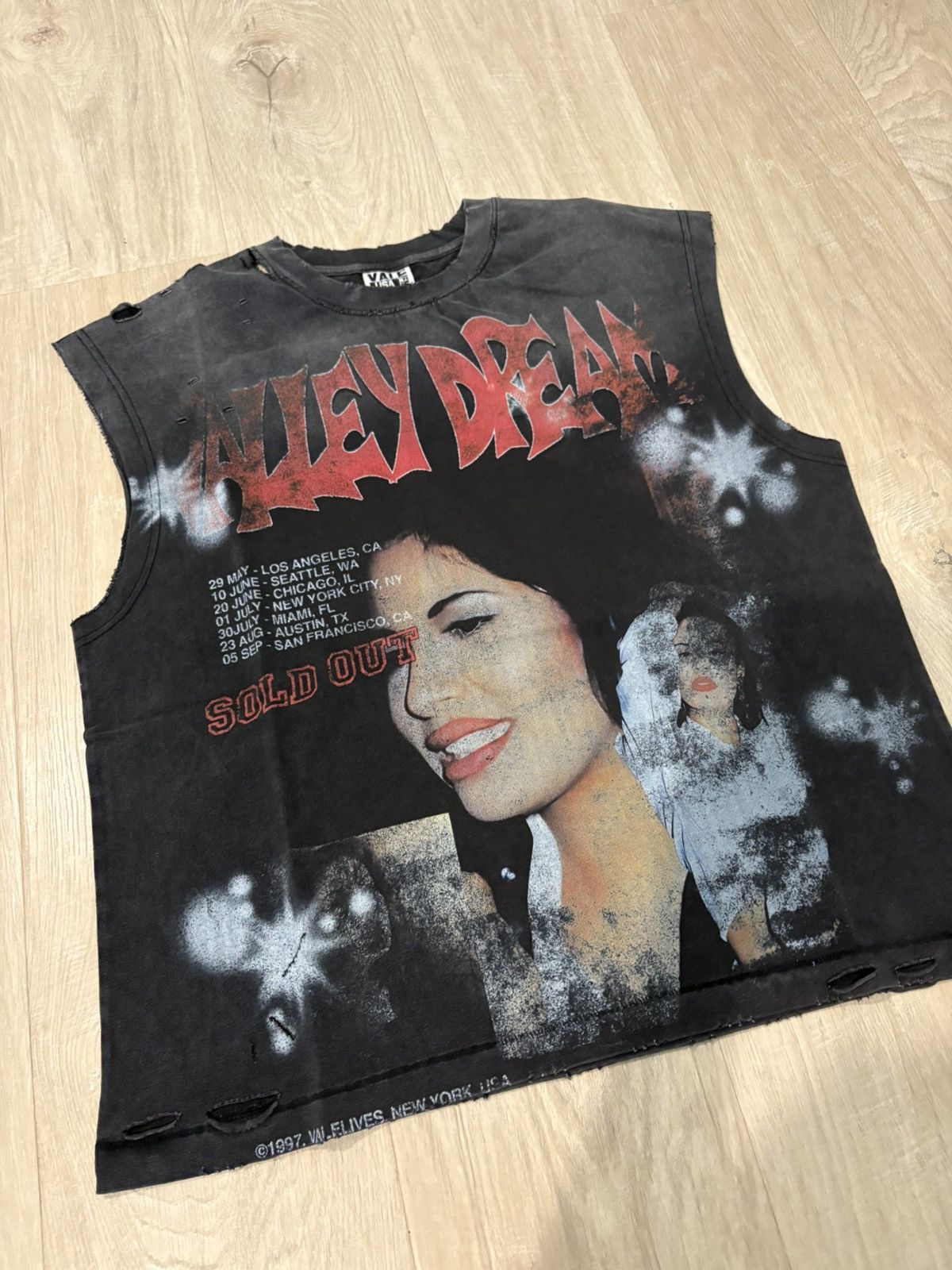 Vale Vale Black “La Flor” Muscle Tee Size Small Size US S / EU 44-46 / 1 - 2 Thumbnail