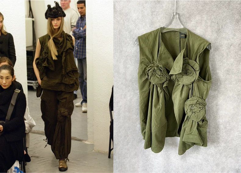 Comme des Garcons Comme Des Garcons Three-flower rose pinched waistcoat vest Size S / US 4 / IT 40 - 1 Thumbnail