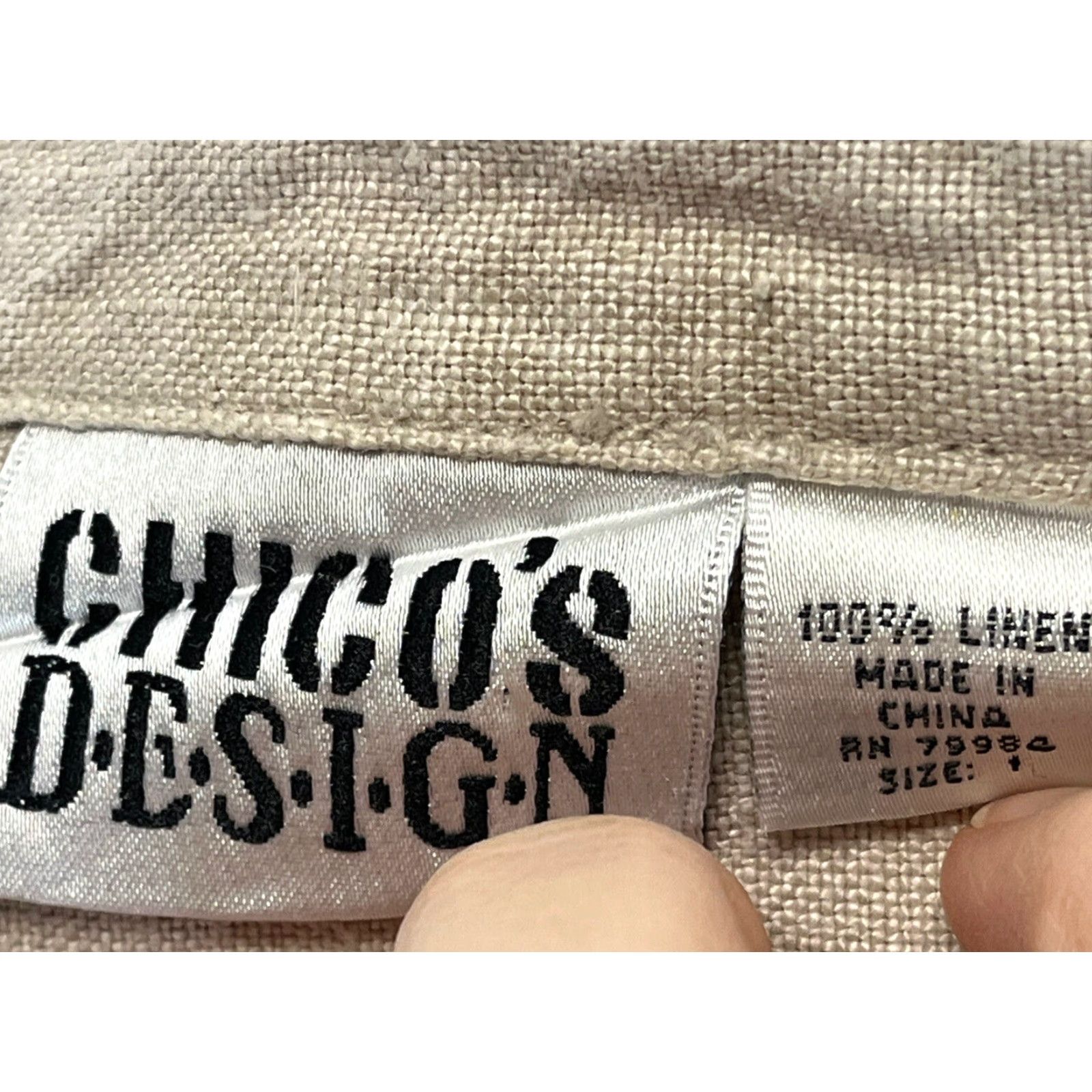 Vintage VINTAGE Chico's Linen Jacket Sz M Tan Beaded Artsy Womens Business Casual Size M / US 6-8 / IT 42-44 - 6 Thumbnail