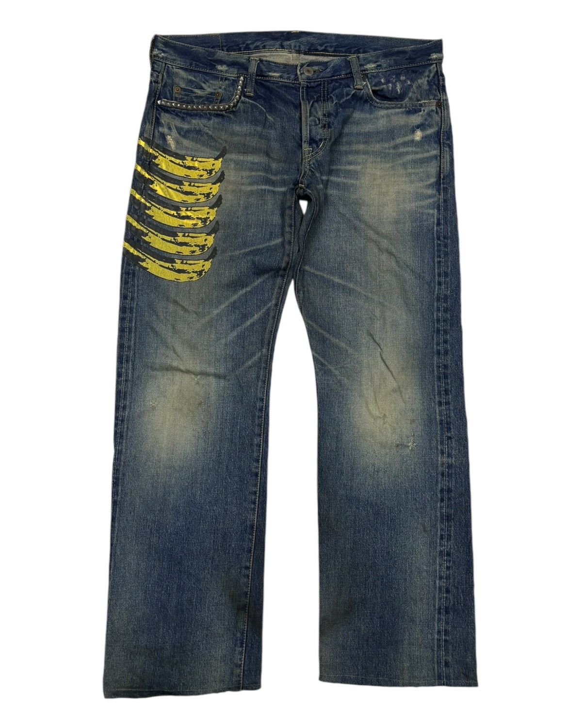 Andy Warhol × Hysteric Glamour 🔥HYSTERIC GLAMOUR X ANDY WARHOL SELVEDGE JEANS DISTRESSED Size US 34 / EU 50 - 7 Thumbnail