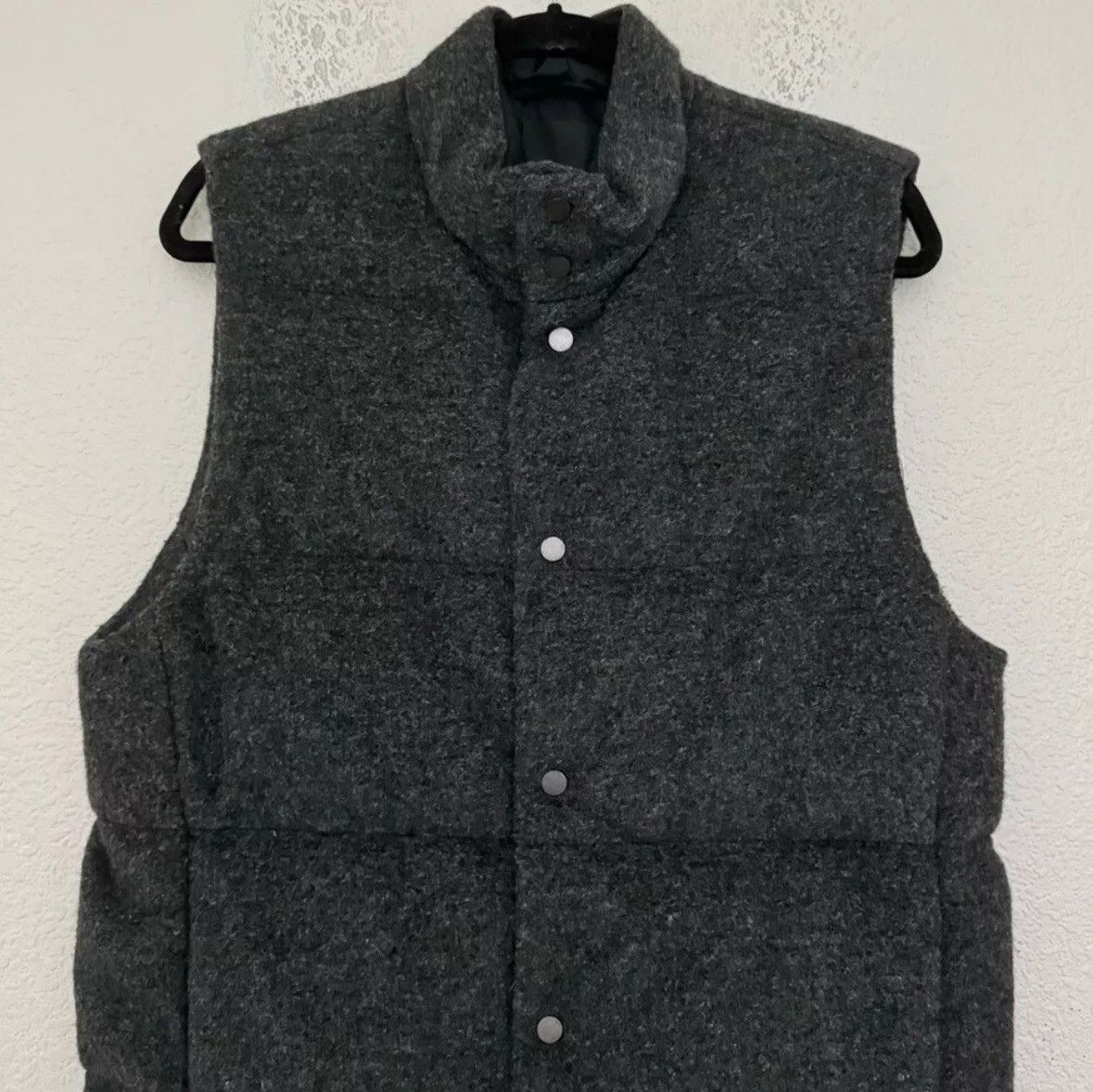 Vince Vince Wool Blend Down Quilted Puffer Vest Dark Gray Medium Size US M / EU 48-50 / 2 - 2 Thumbnail