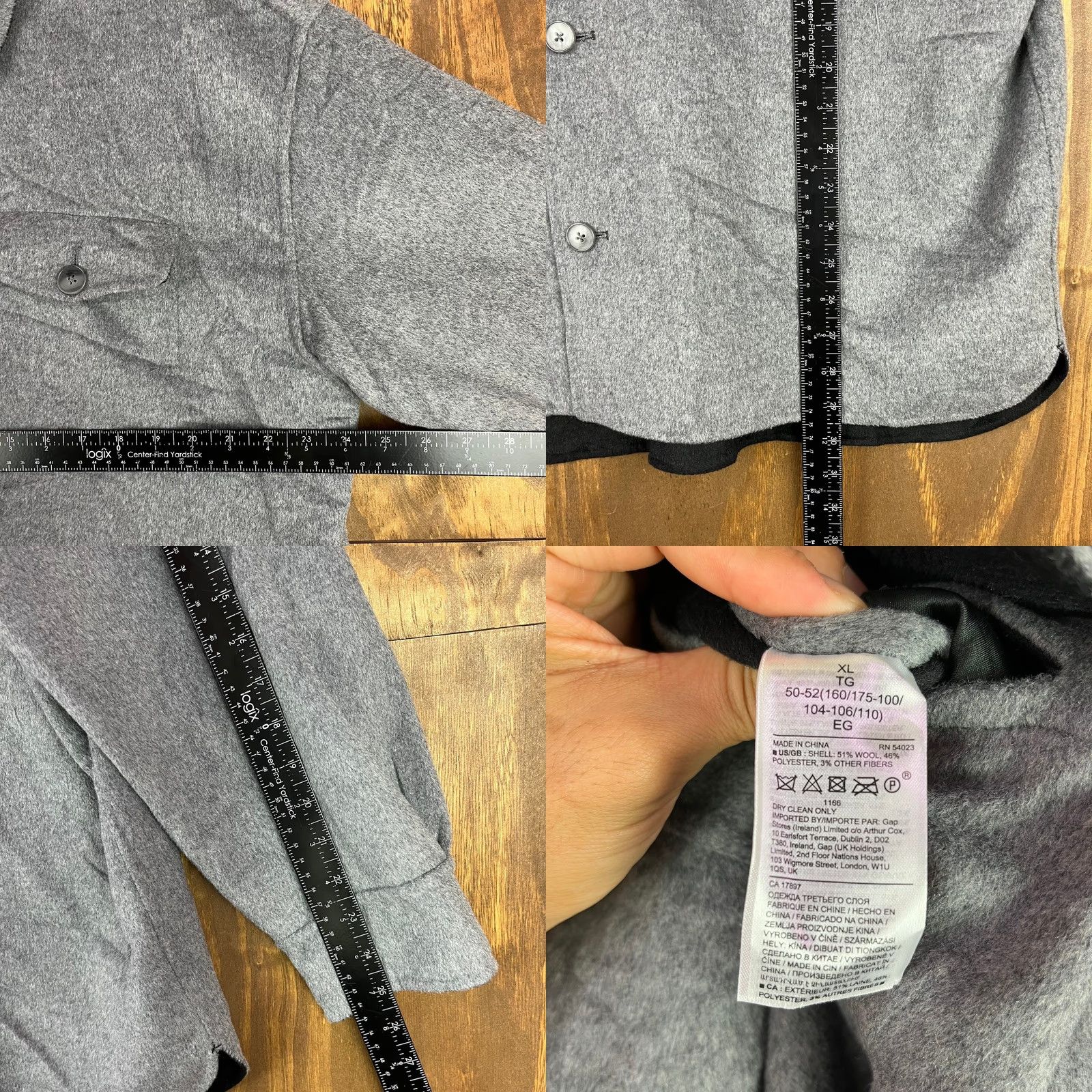 Banana Republic Banana Republic Mens Coat Black Gray Reversible Overcoat Wool Workwear Soft XL Overcoat Wool Black Gray Reversible Workwear Mens Coat XL Mens Size US XL / EU 56 / 4 - 8 Thumbnail