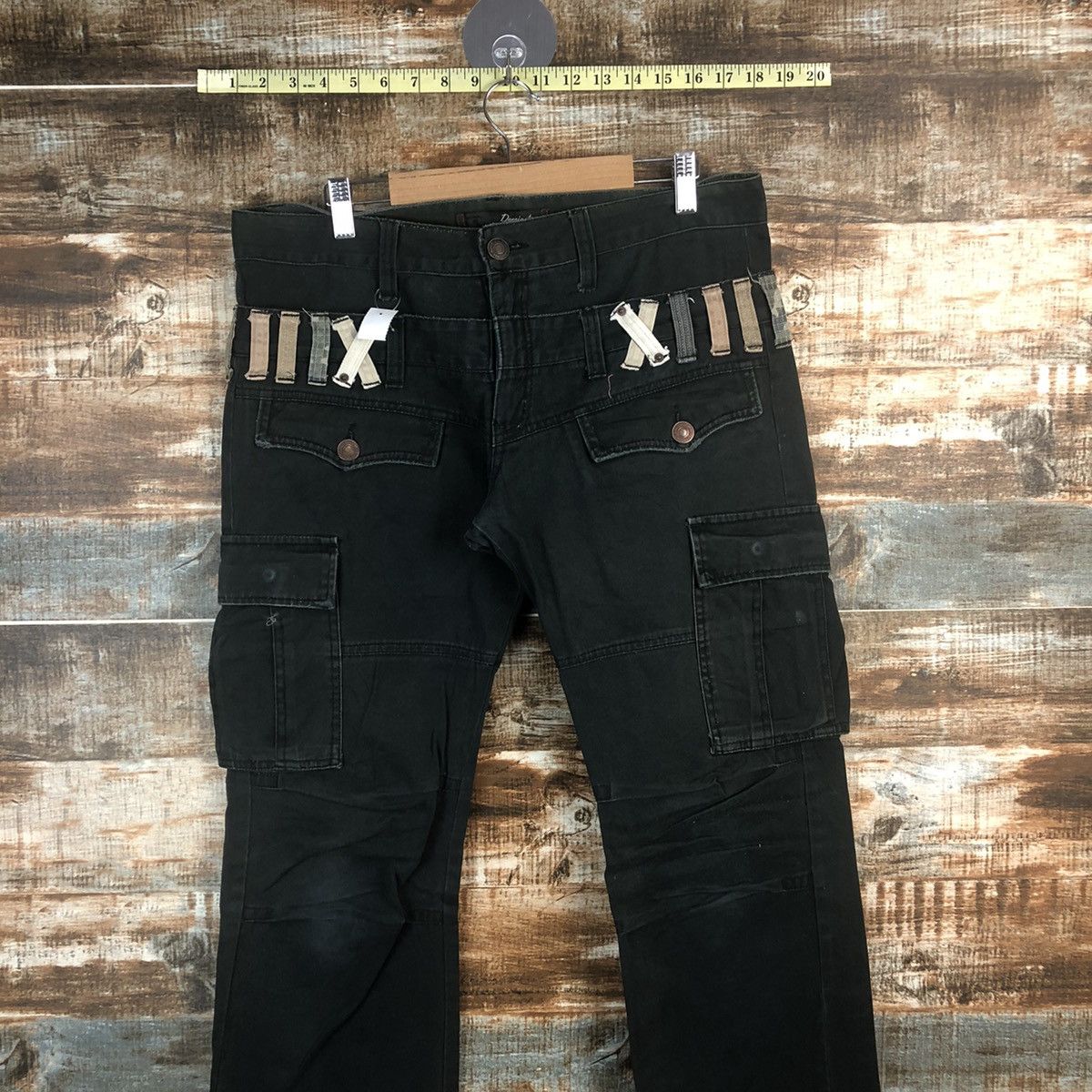 Japanese Brand DL Dominate seditonaries Black Cargo Multipocket Pants #C286 Size US 33 - 2 Thumbnail