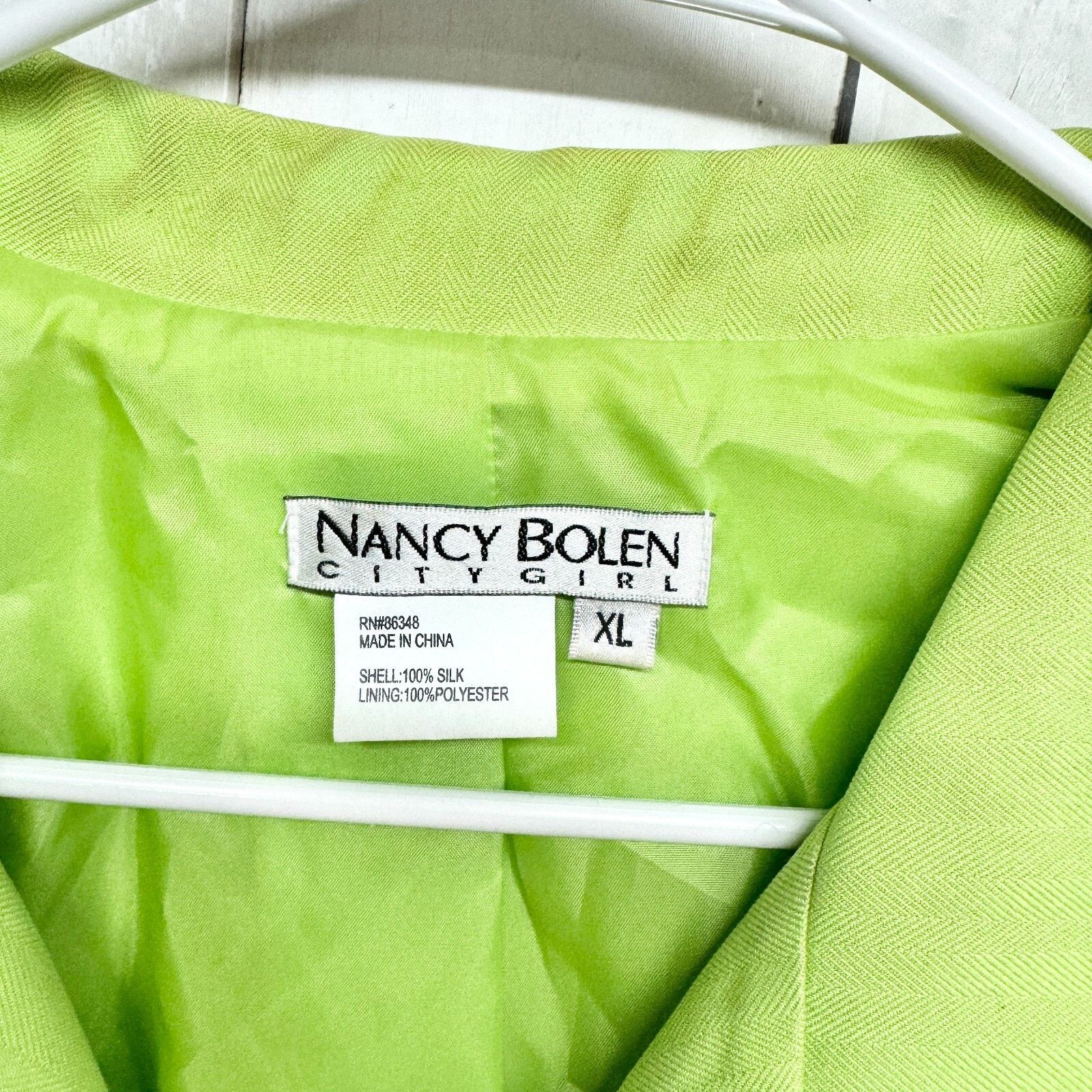 Chicos Chico's Jacket XL Button Bright Green Metallic Windbreaker Size XL / US 12-14 / IT 48-50 - 2 Thumbnail