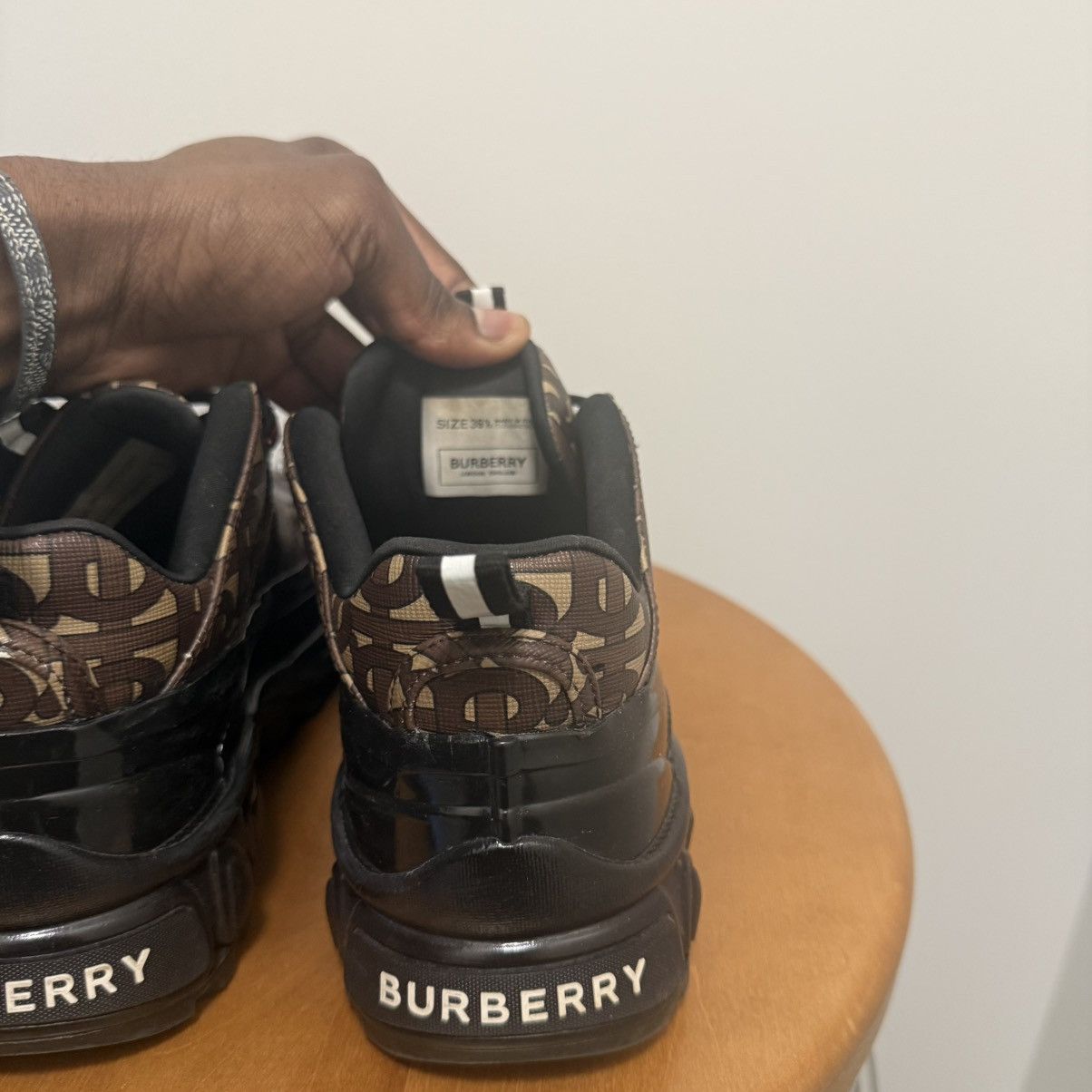 Burberry Burberry Arthur Mens Brown Leather Sneaker Size 7 Size US 7 / EU 40 - 10 Thumbnail