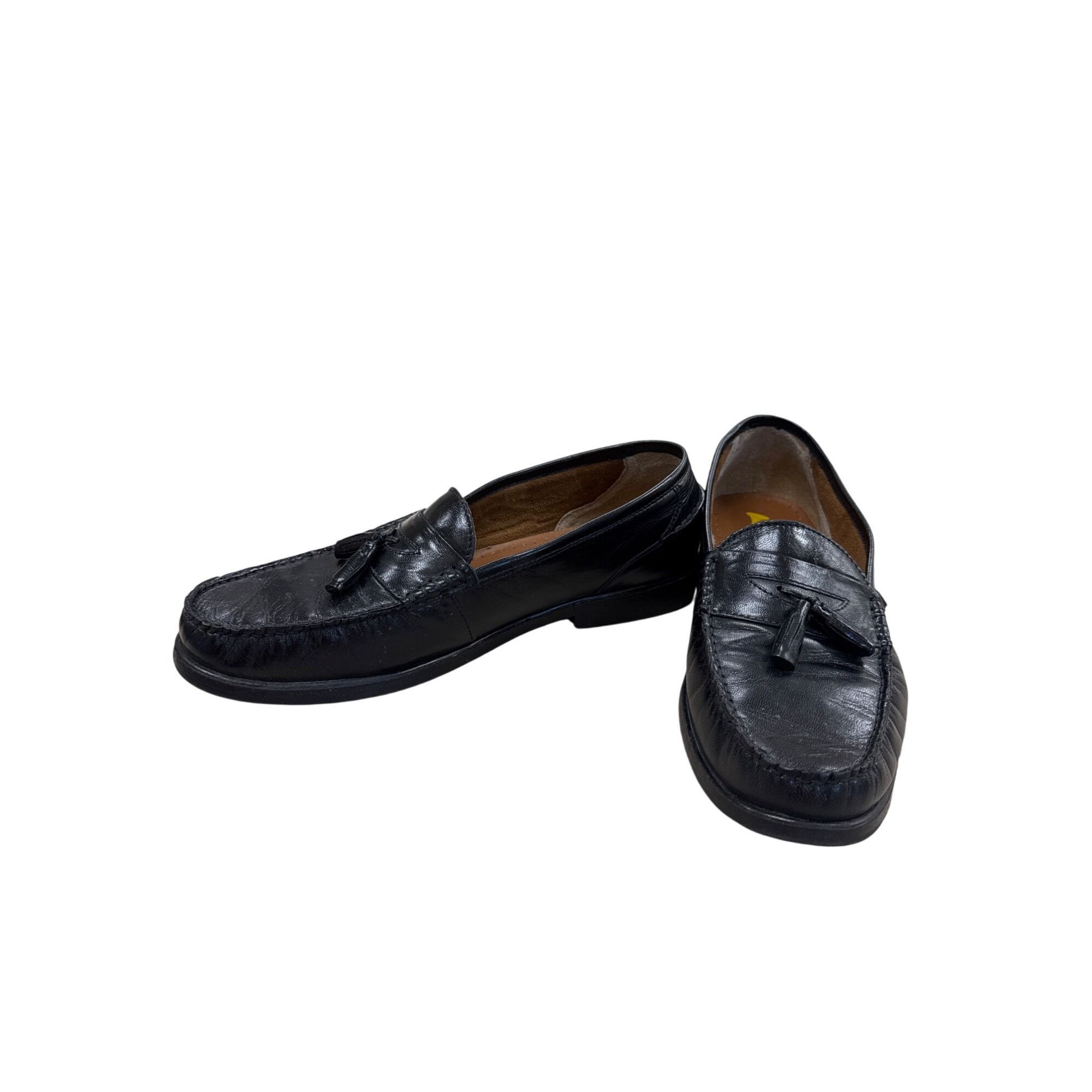 Designer French Shriner Buchanan SKU 7447 Mens Black Leather Tassel L Size US 12 / EU 45 - 2 Thumbnail