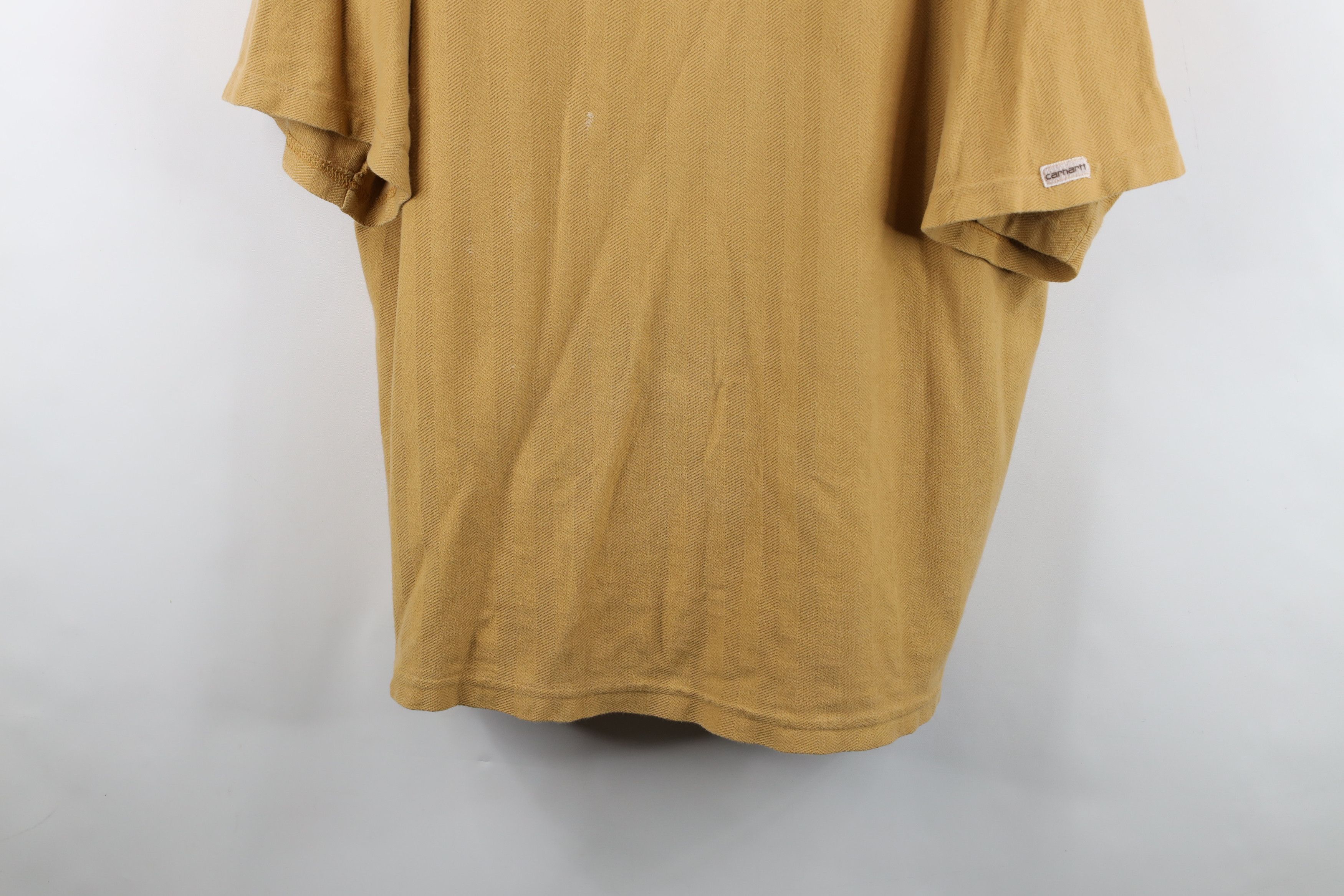 Carhartt Vintage 90s Carhartt Spell Out Herringbone Henley T-Shirt Size US XXL / EU 58 / 5 - 3 Thumbnail