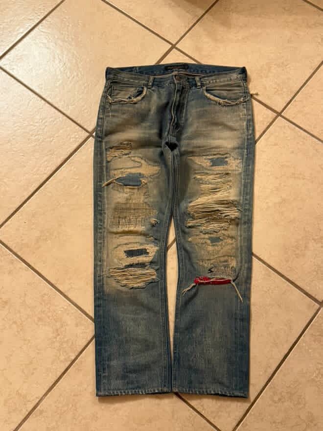 Undercover 04 Undercover 68 red yarn denim SOLD Size US 33 - 1 Thumbnail