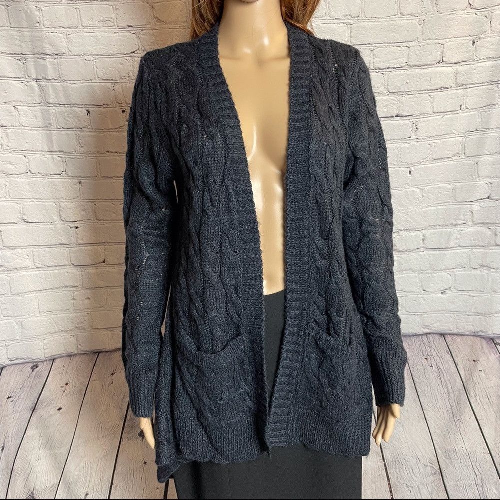 Other NWT New Ashley By 26 International Cable DRAPED CARDIGAN Si Size M / US 6-8 / IT 42-44 - 2 Thumbnail