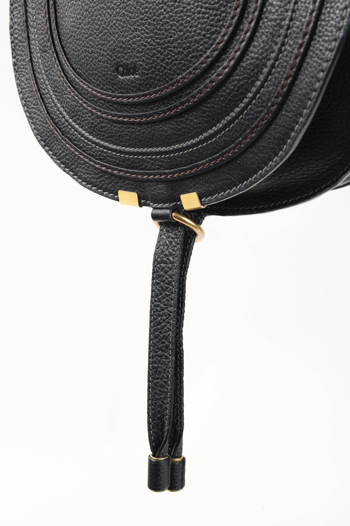 Chloe Chloe Marcie Leather Topstitch Cross-Body Saddle Bag Size ONE SIZE - 10 Thumbnail
