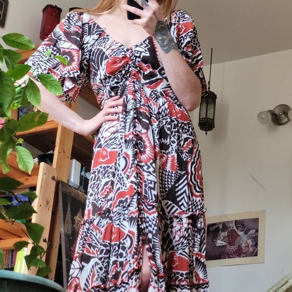 Anthropologie Anthropologie Tiered Maxi Dress - Size M Size M / US 6-8 / IT 42-44 - 7 Thumbnail