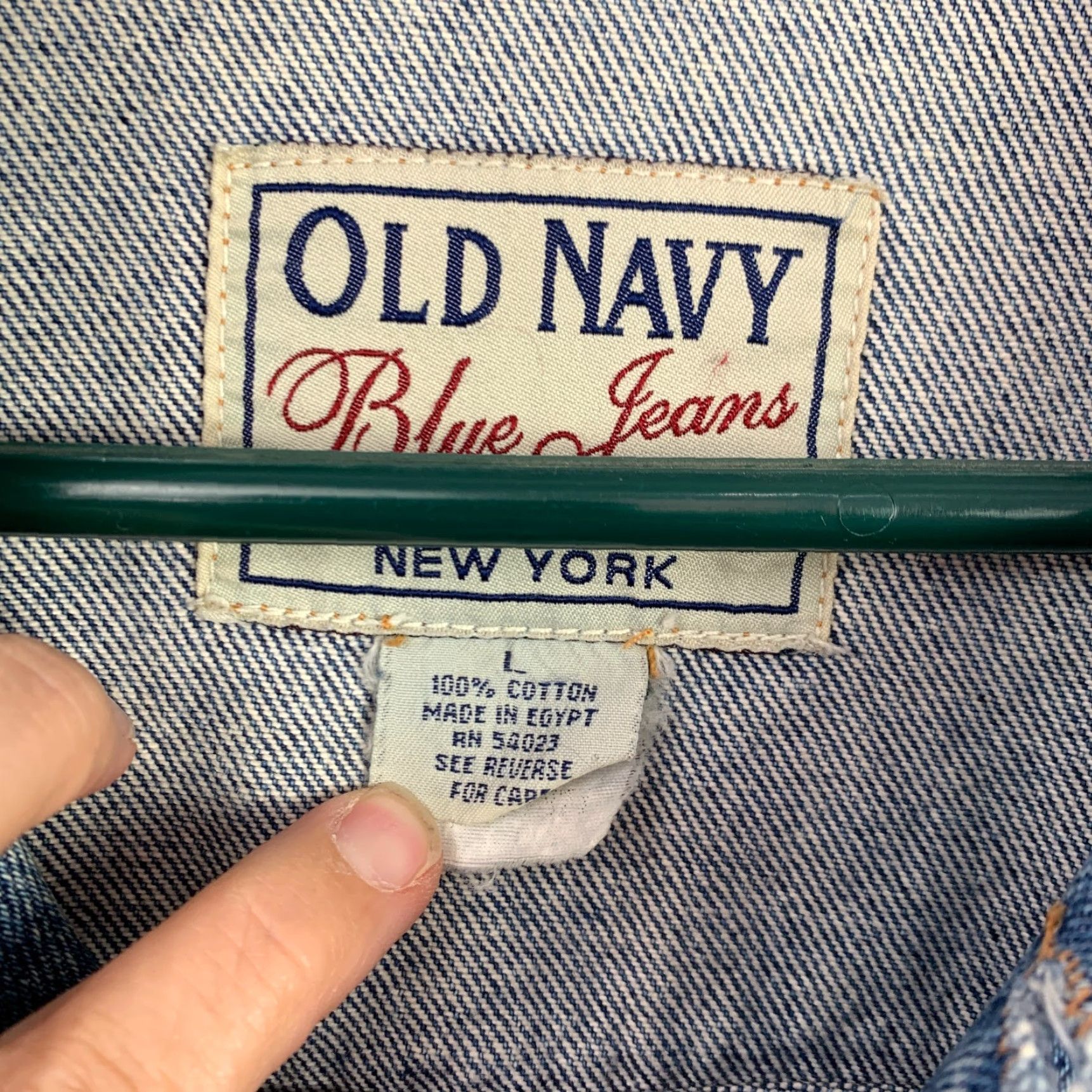 Old Navy VINTAGE Old Navy Denim Jacket Mens Large Button Grunge Trucker Jean Casual Size US 33 - 5 Thumbnail
