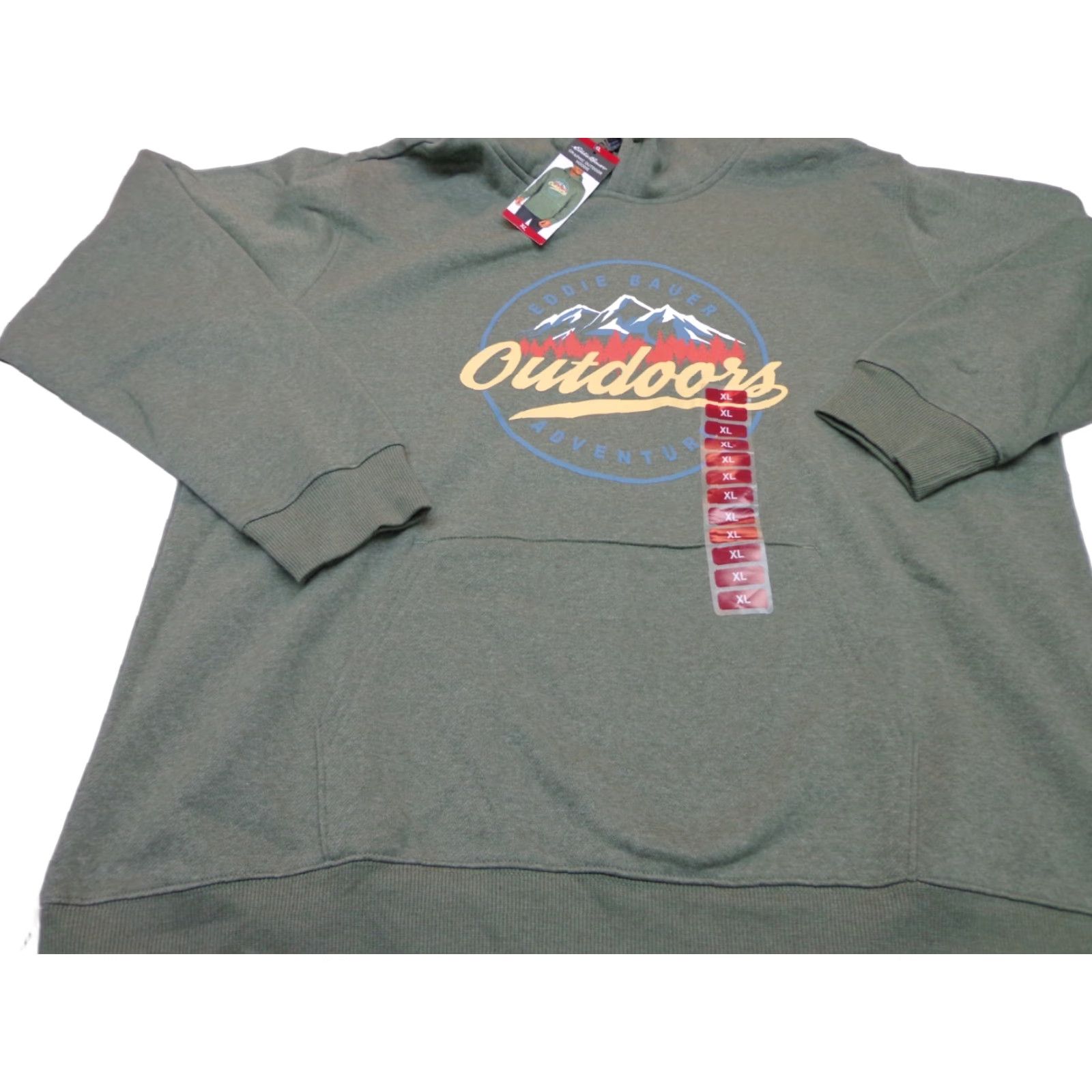 Eddie Bauer Eddie Bauer Hoodie Pullover Fleece Outdoor Logo Men XL Green Heather All Seasons New Size US XL / EU 56 / 4 - 1 Thumbnail