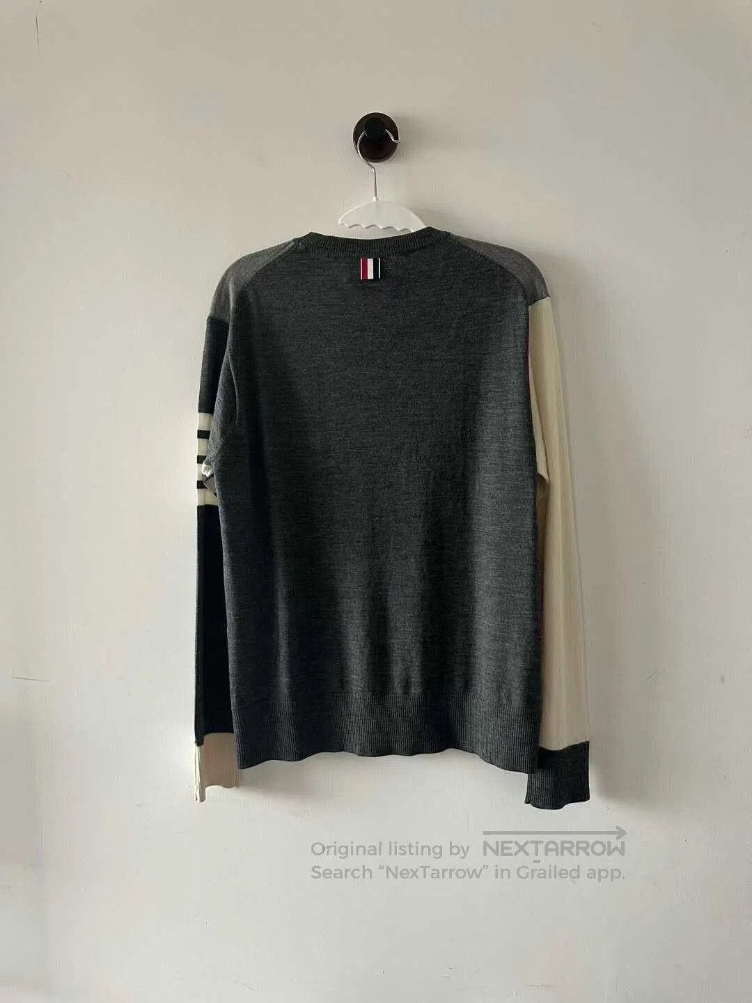 Thom Browne thom browne gray and white color-blocked sweater. Size US M / EU 48-50 / 2 - 2 Thumbnail