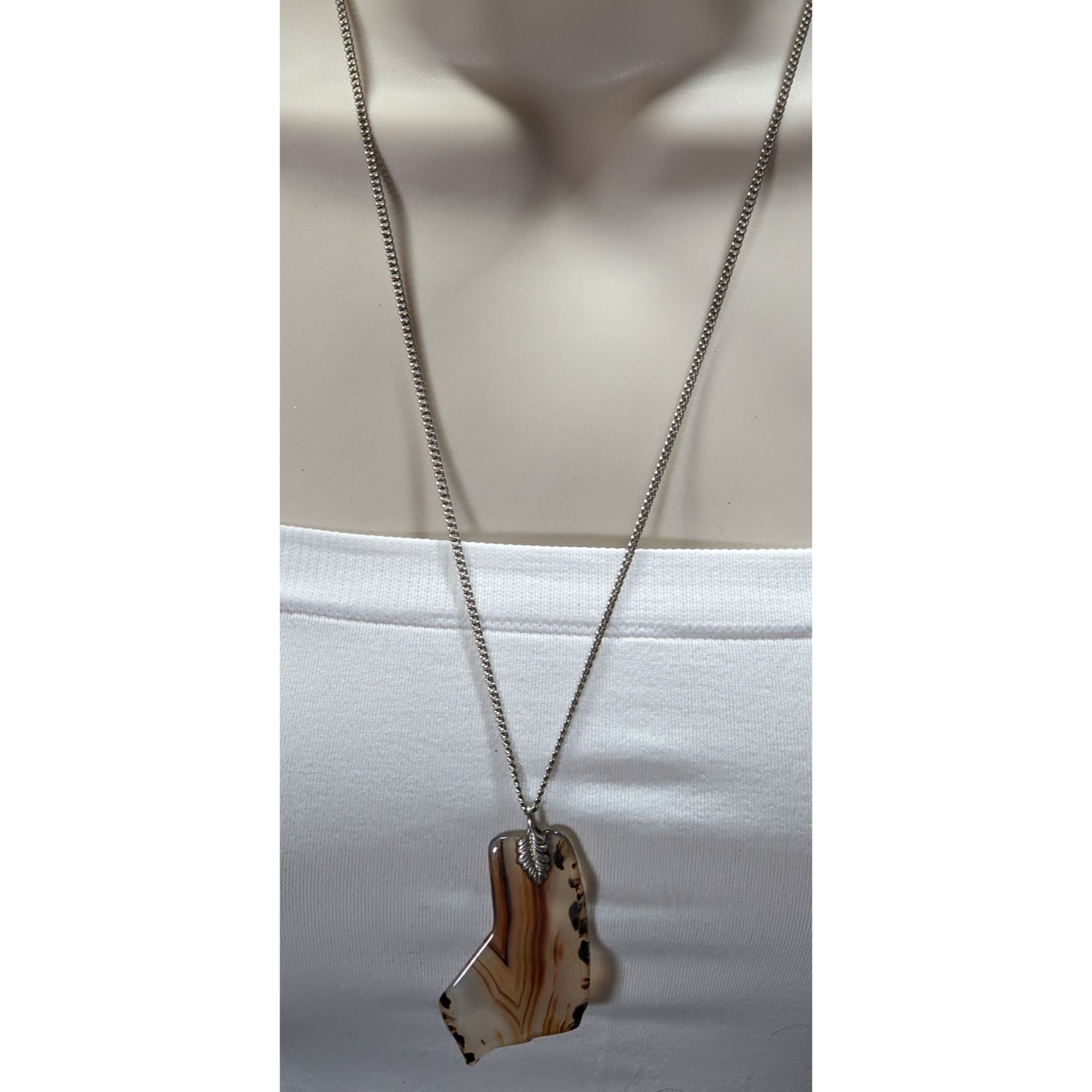 Handmade Handmade Polished Agate Slice Pendant Necklace Size ONE SIZE - 4 Thumbnail