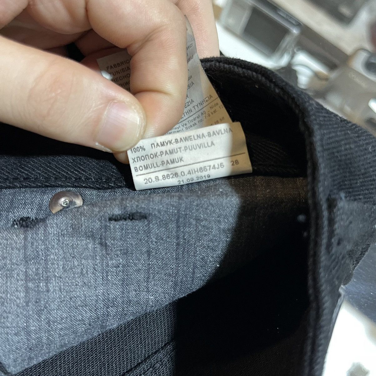 United Colors Of Benetton United Colors of Benetton Wide-Leg Frayed Black Jeans Size US 31 - 12 Thumbnail