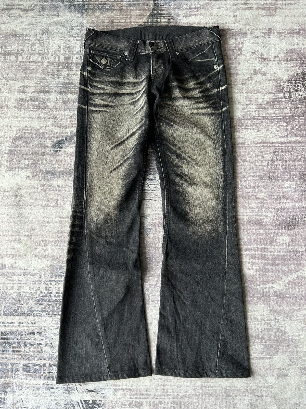 Tornado Mart Tornado Mart Rockstar Flared Black Jeans Size US 32 / EU 48 - 3 Thumbnail