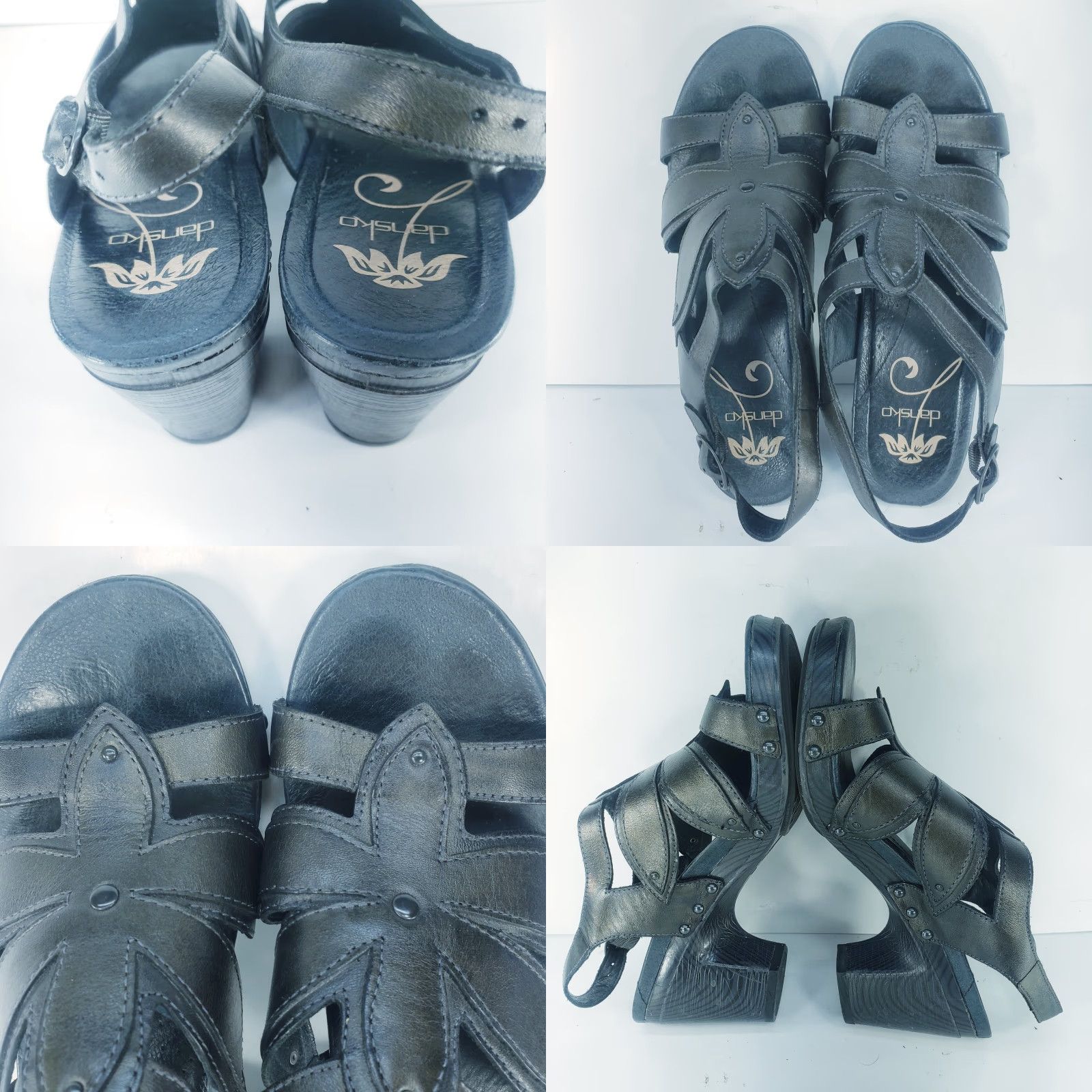 Dansko Dansko Black Leather Heeled Sandals Open Toe Ankle Strap Women's US 8-8.5 EU 39 Size US 8.5 / IT 38.5 - 8 Thumbnail