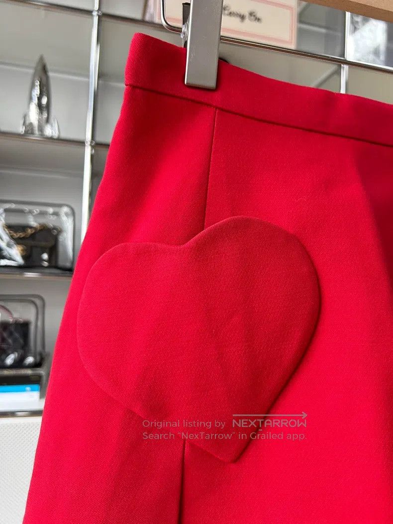 Dior Dior Red silk wool love skirt Size 24" / US 00 / IT 34 - 2 Thumbnail