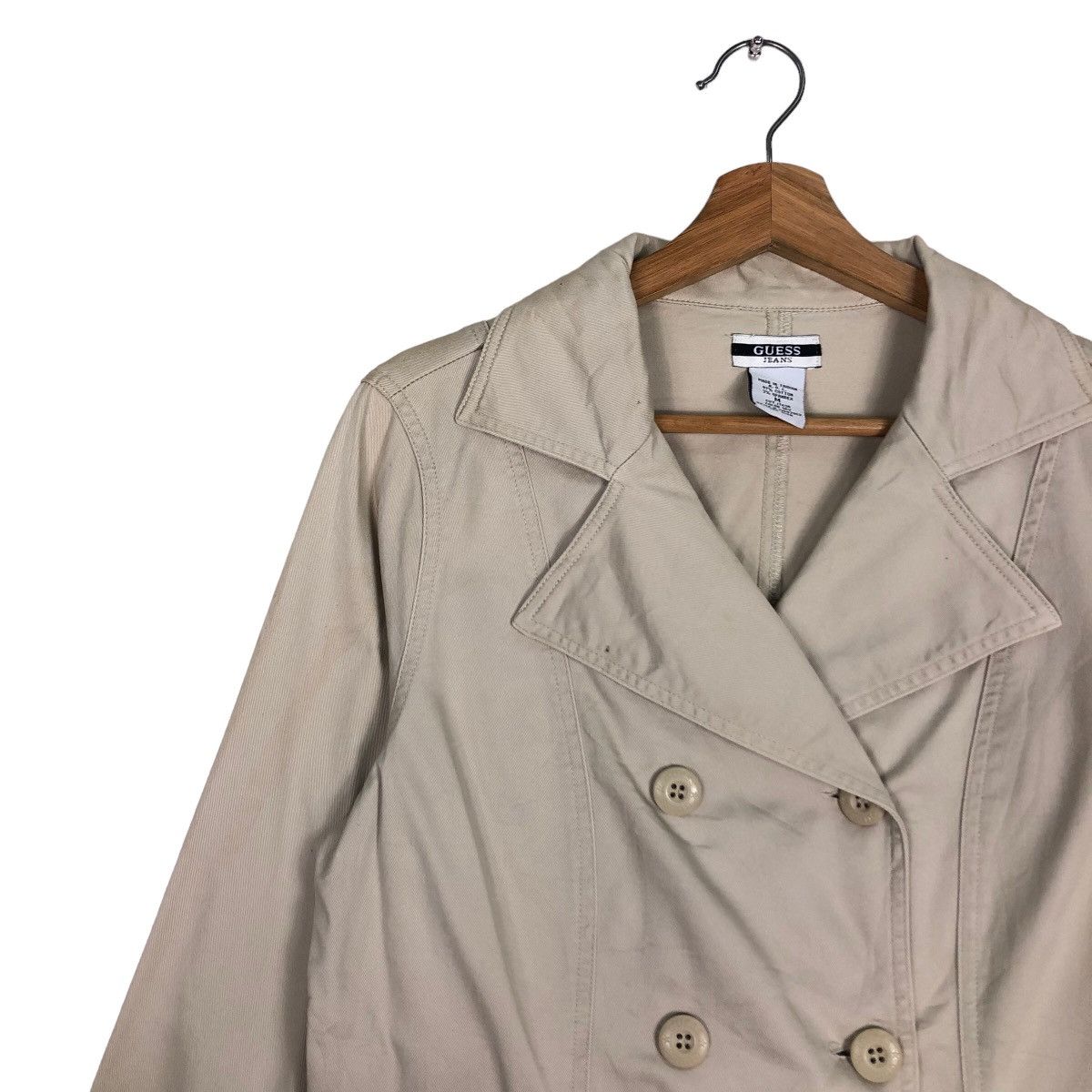 Guess 🔥Vtg Guess Chore Jacket Double Breast Biker Bondage Size US M / EU 48-50 / 2 - 7 Thumbnail