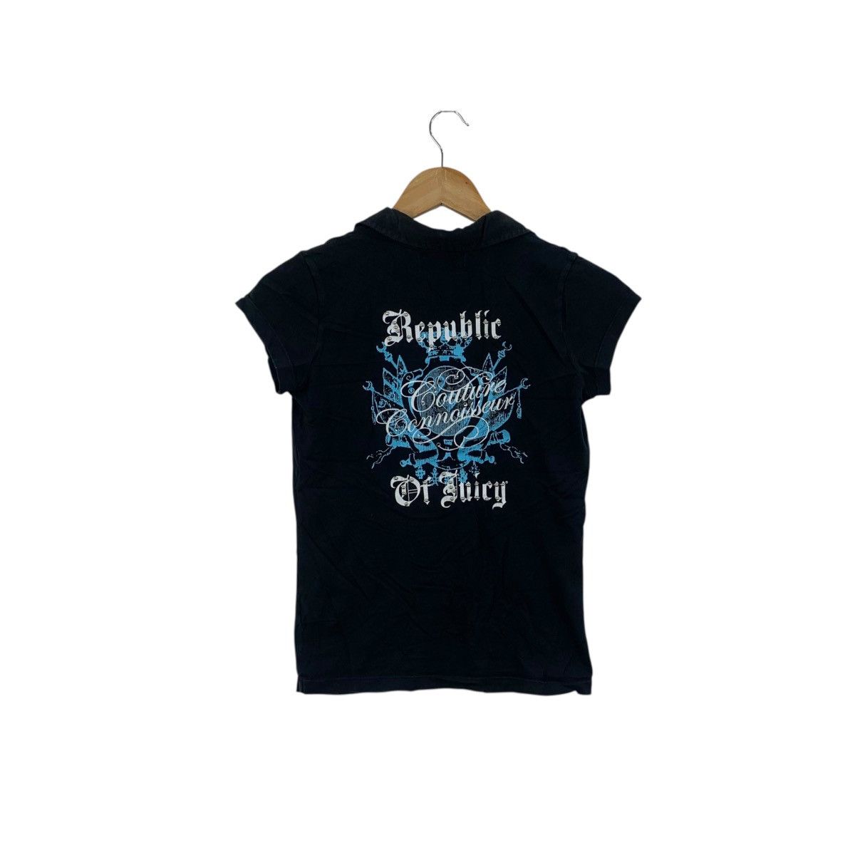 Juicy Couture JUICY COUTURE Made In The Glamorous USA Polo Tee Shirt Top Size S / US 4 / IT 40 - 1 Thumbnail