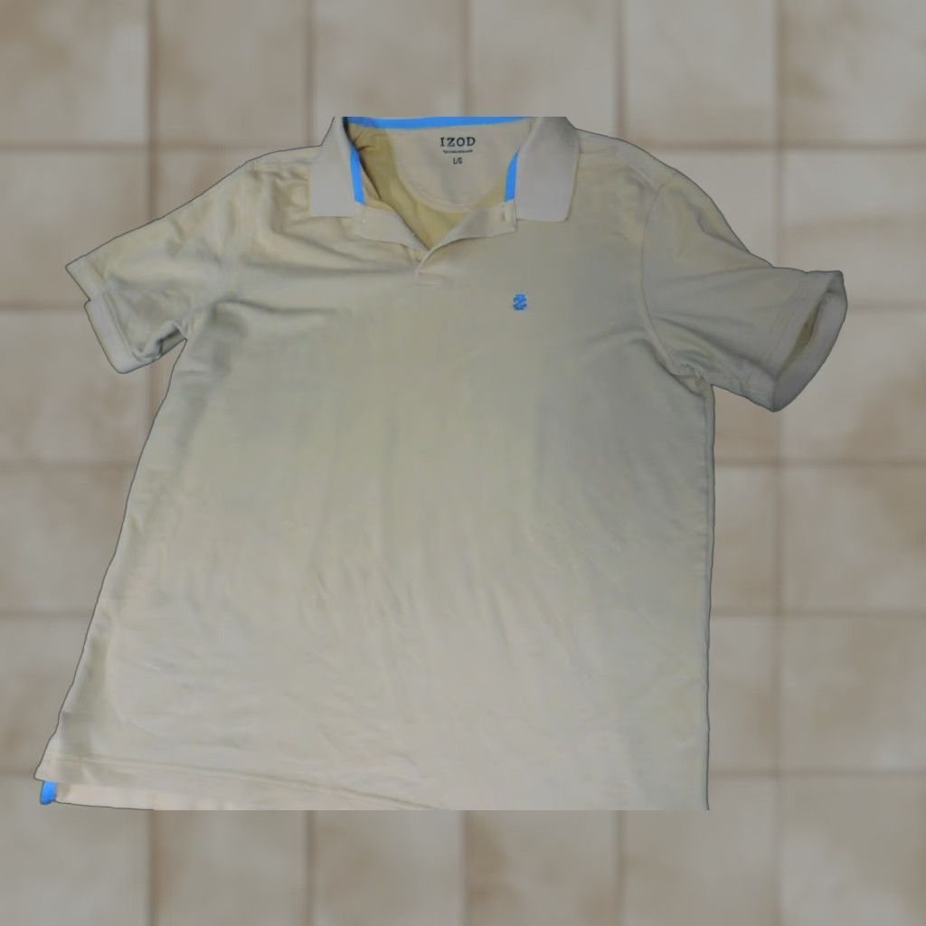 Izod IZOD Mens Polo Shirt Large Yellow Striped Short Sleeve Collar Knit Cotton Regular Golf Classic Vintage: No (adjusted to fit allowed characters) Size US L / EU 52-54 / 3 - 1 Thumbnail