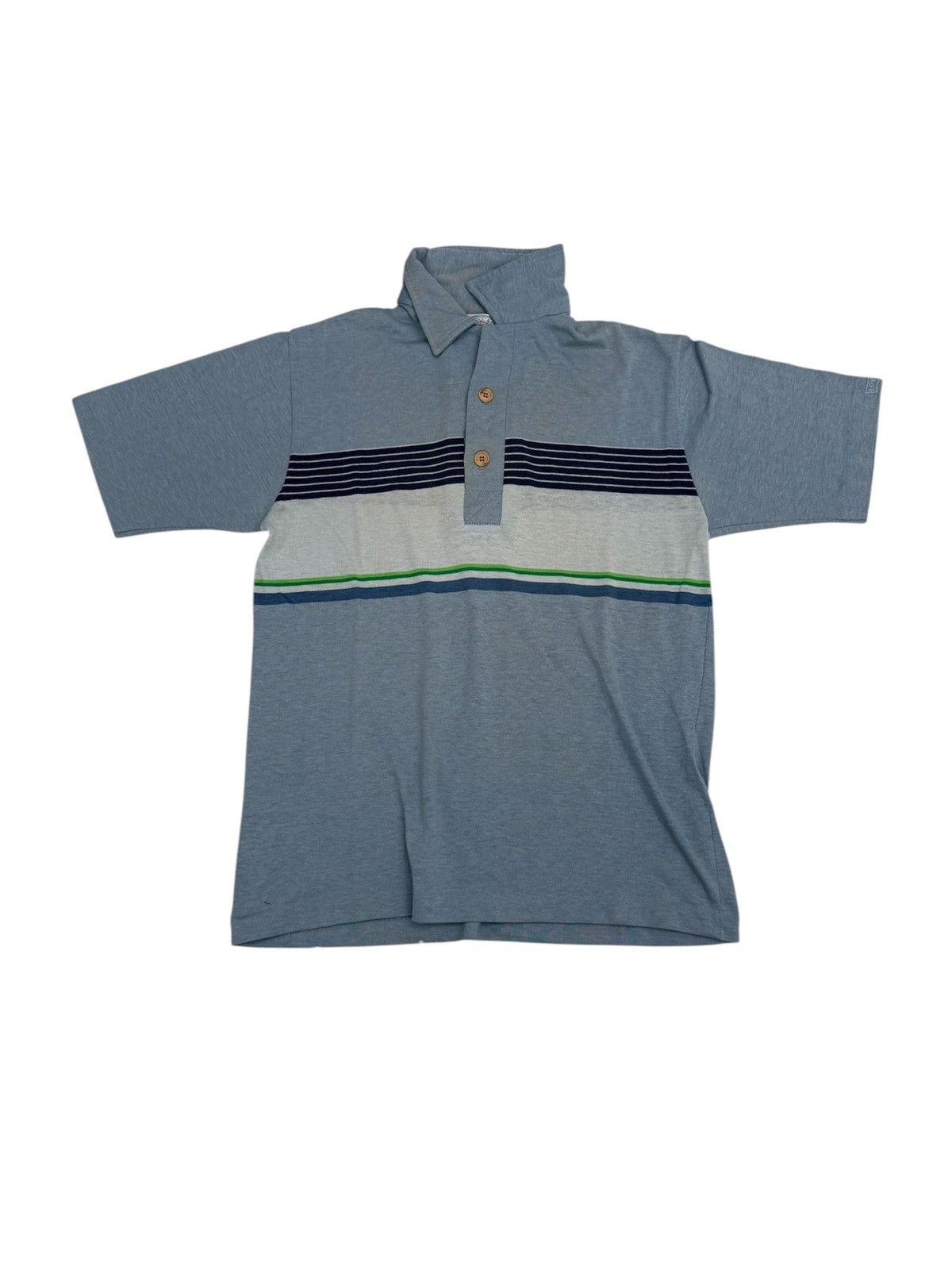 Vintage 80s Levis Polo Shirt Wood Button Stripe